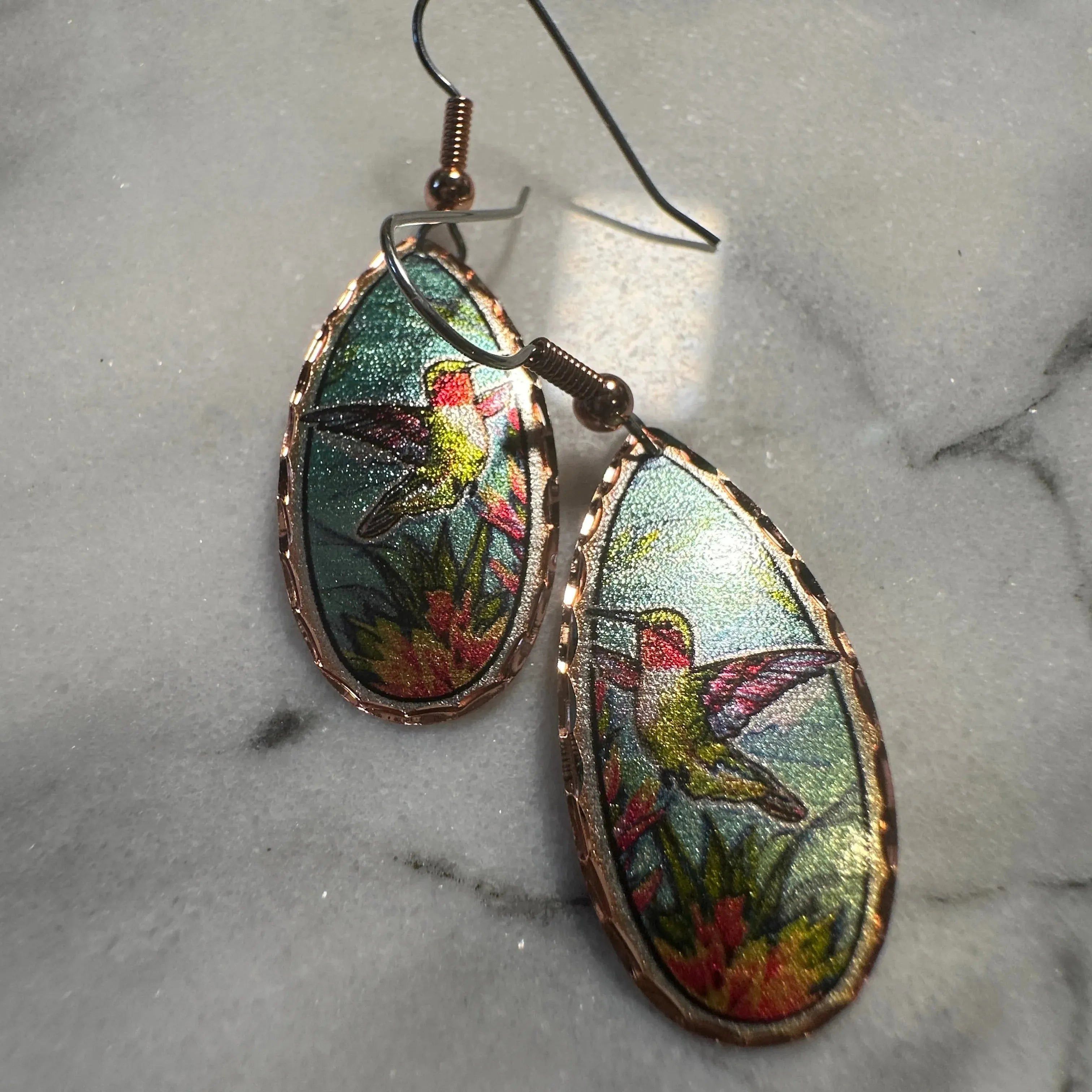 Other Handcrafted Boho Hummingbird Earrings, Diamond Cut Wire Drop Size ONE SIZE - 2 Thumbnail