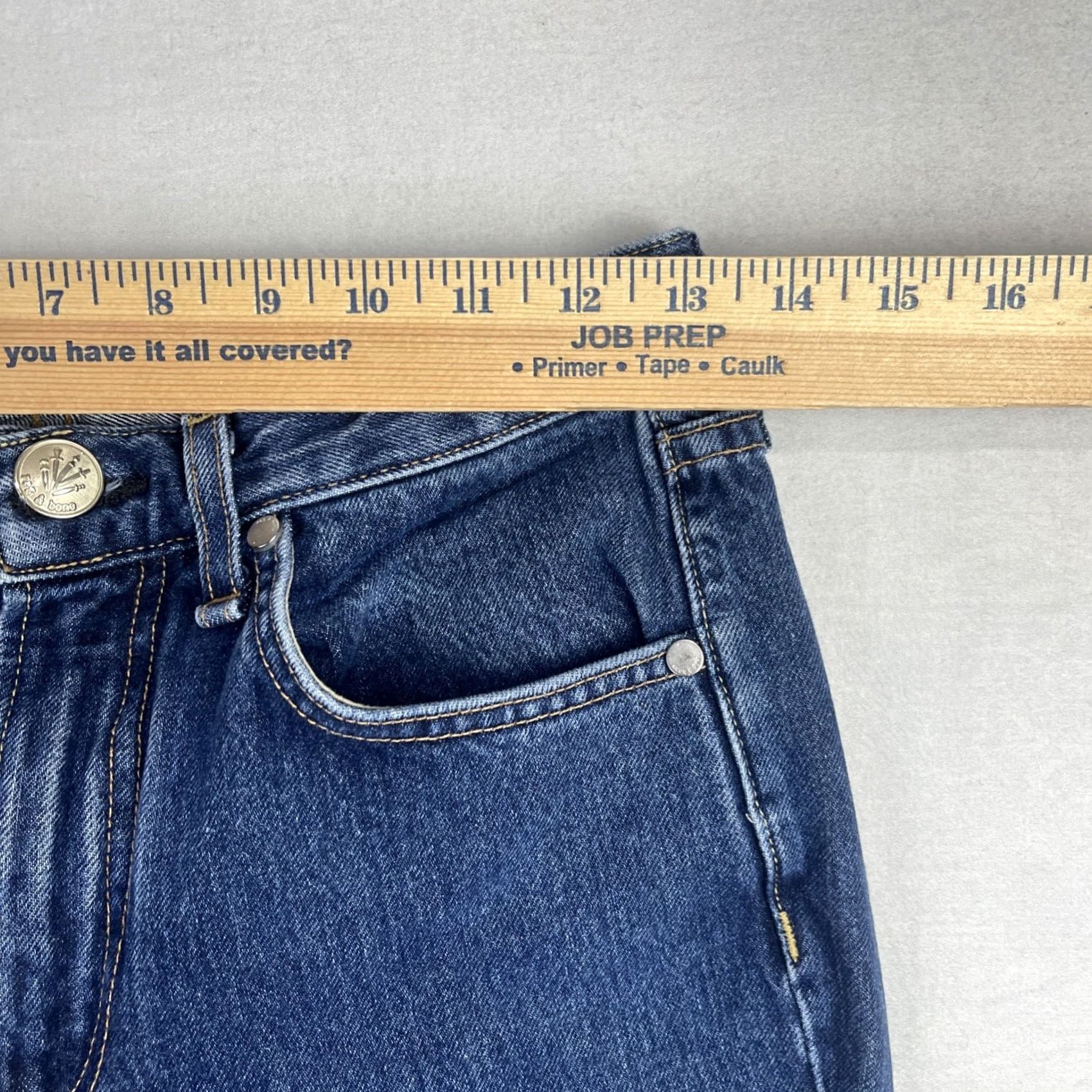 Rag & Bone rag & bone Jeans Womens 25 High Rise Raw Edge Tapered Skinny Dark Stone Blue Denim 5-Pocket Mens Womens Boys Girls Size 26" / US 2 / IT 38 - 4 Thumbnail