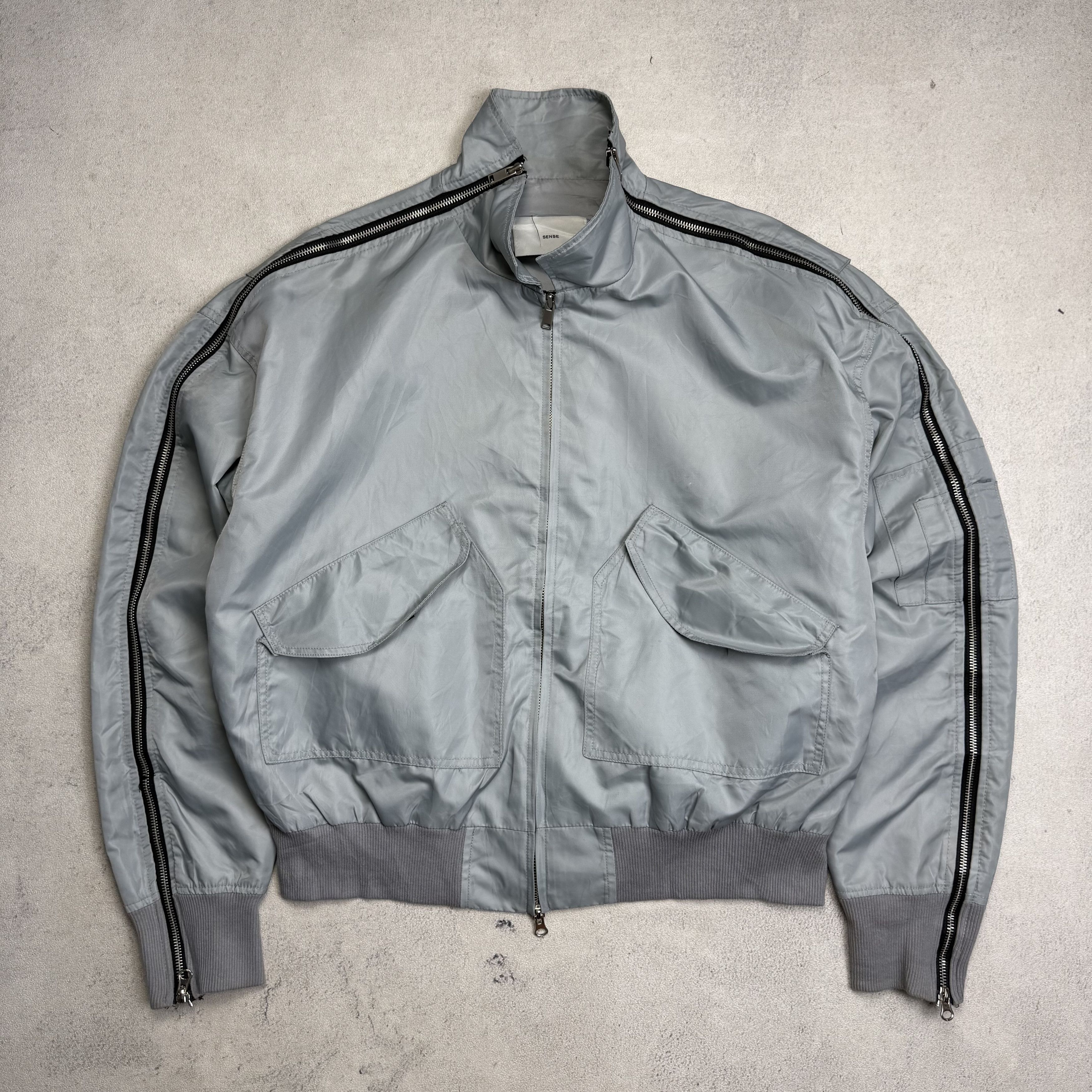 Japanese Brand SENSE Multi Zipper Convertible Bomber Jacket Size US L / EU 52-54 / 3 - 1 Thumbnail