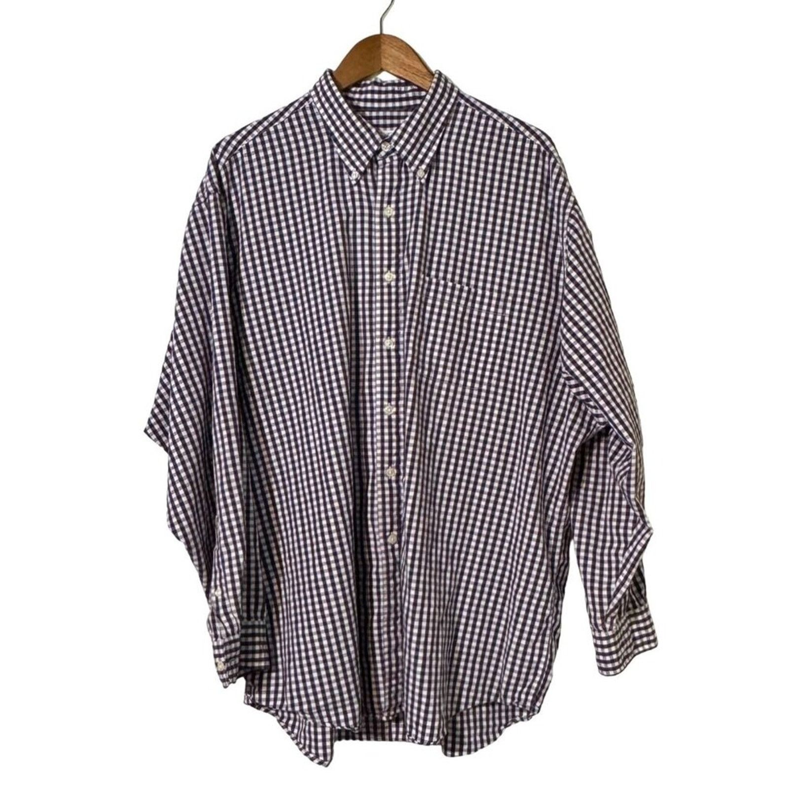 Brooks Brothers Brooks Brothers Men's XL Soft Buttoned Down Gingham Purple Size US XL / EU 56 / 4 - 1 Thumbnail