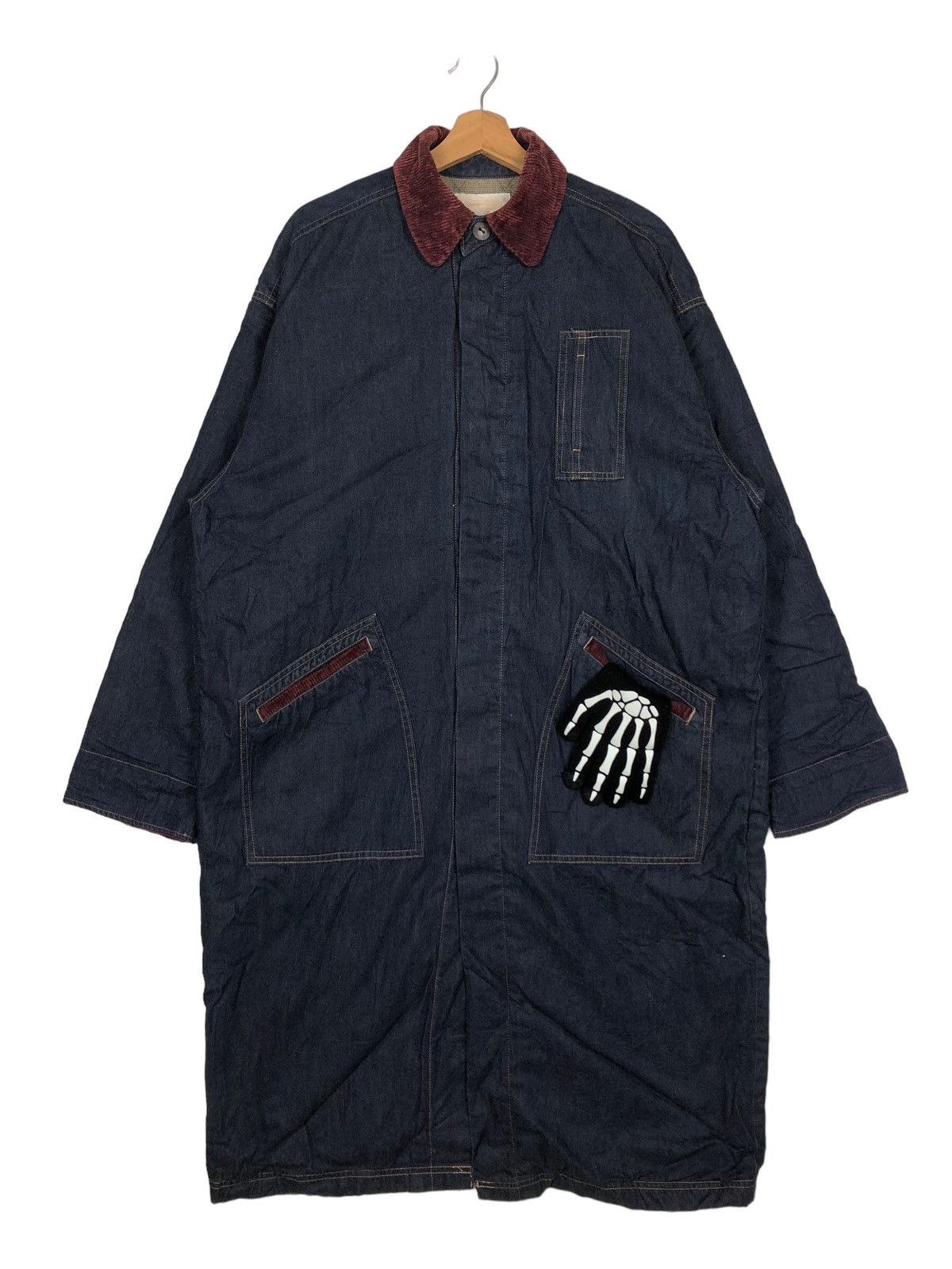 Japanese Brand 🔥90’s Long Jacket Work Denim Exoah Issey Miyake Japan Size US M / EU 48-50 / 2 - 1 Thumbnail