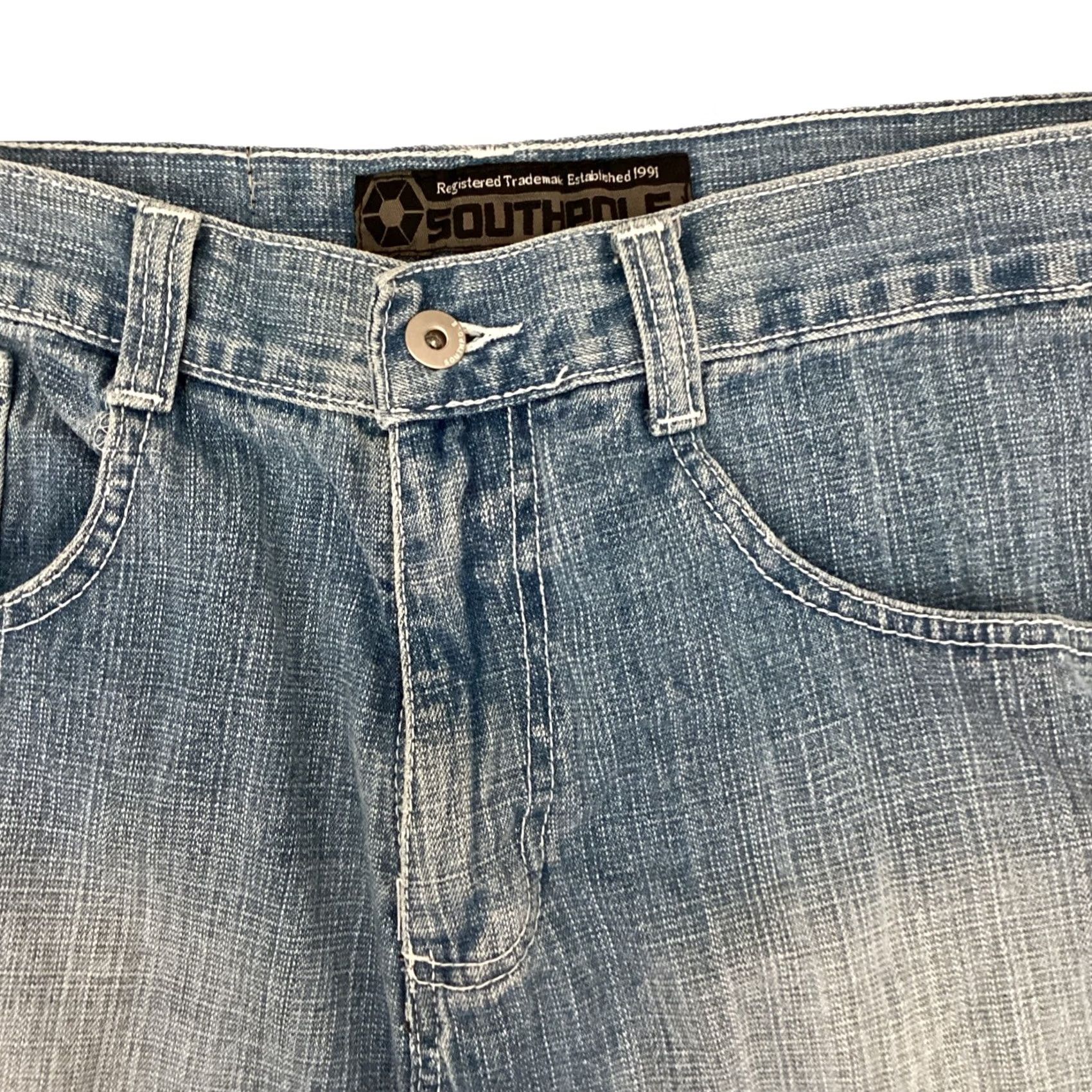 Southpole VINTAGE Southpole Jeans Men’s 34x29 Blue Denim Light Wash Y2K Grunge Hip Hop Black Tab Size US 34 / EU 50 - 3 Thumbnail