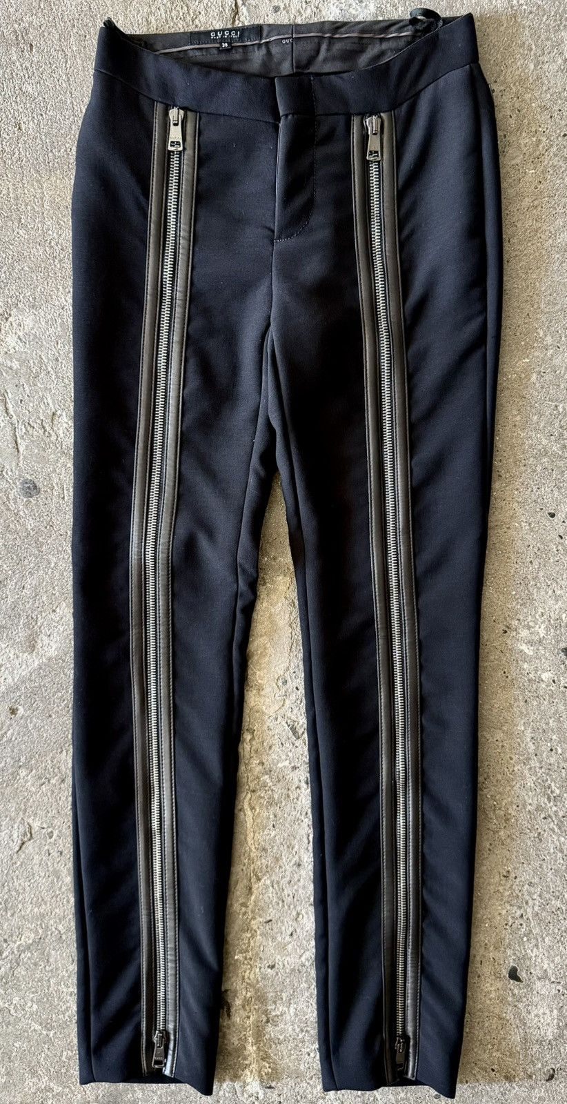 Gucci Gucci - Tom Ford - FW2001 - Zippered Leather Pants Size 26" / US 2 / IT 38 - 1 Thumbnail