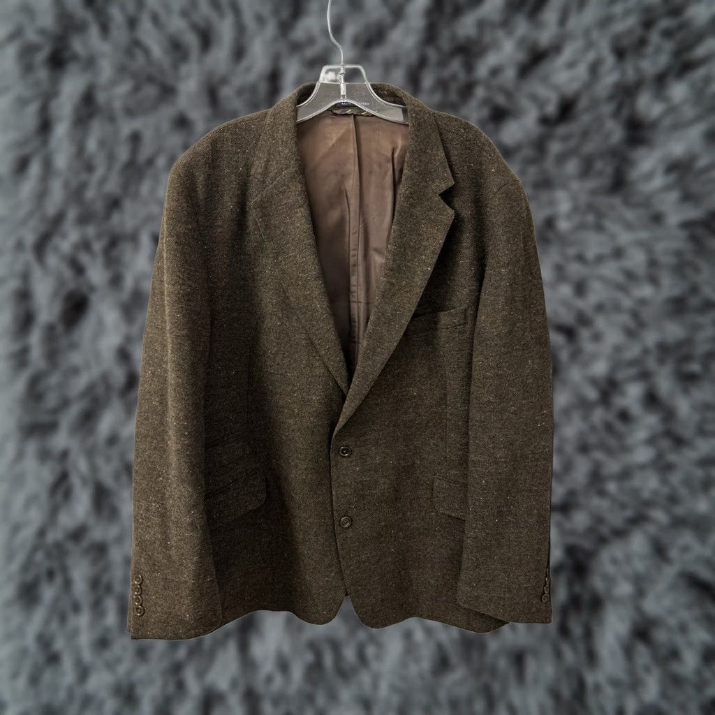 Lands' End Lands' End Sport Coat Blazer Mens 48 Brown Tweed Wool Two-Button Notch Lapel Regular Fit Jacket Size 48R - 1 Thumbnail