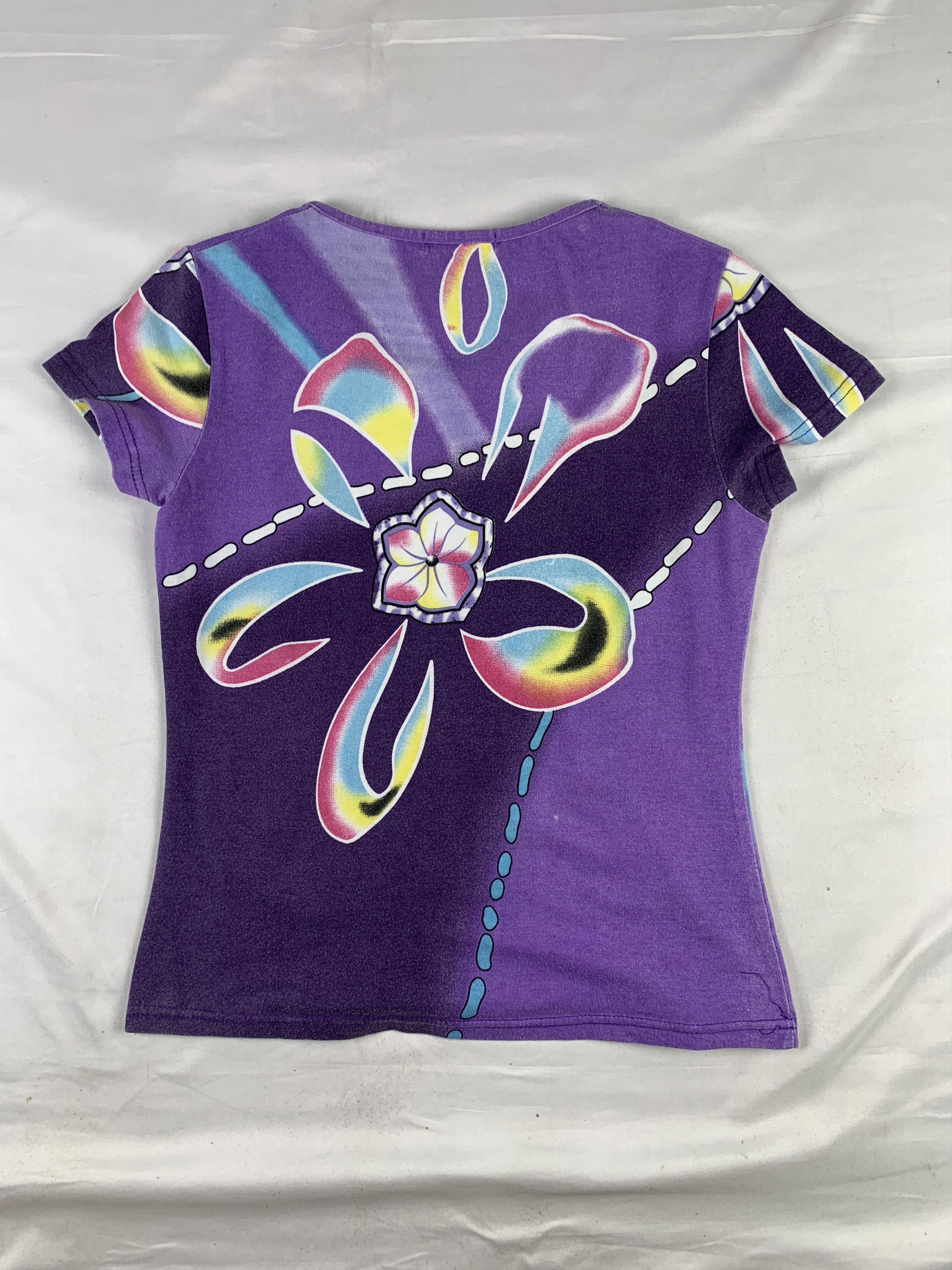 Japanese Brand Noun Paris Purple Flower Tee (M) Size M / US 6-8 / IT 42-44 - 3 Thumbnail