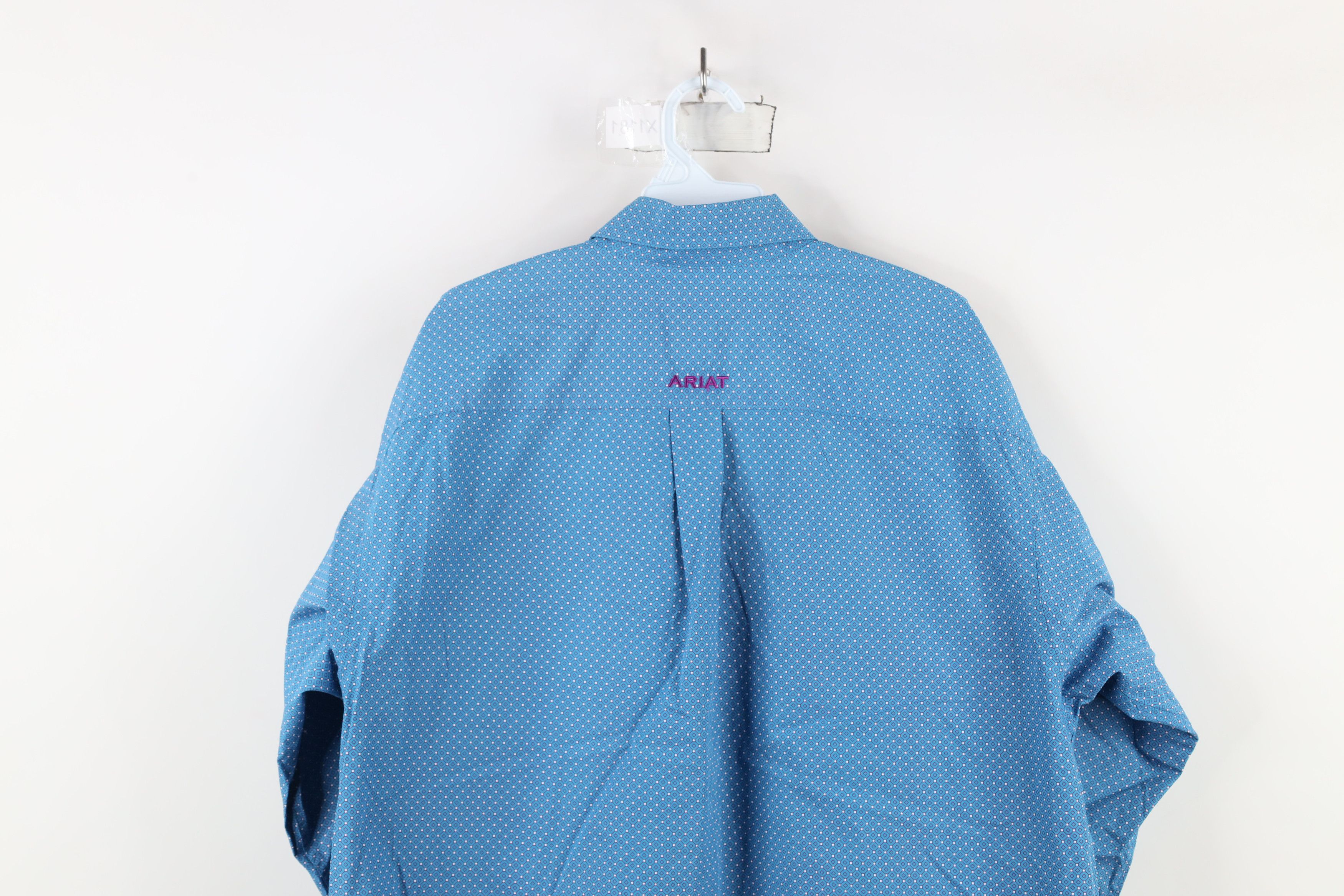 Ariat × Vintage Ariat Geometric Collared Workwear Button Down Shirt Blue Size US L / EU 52-54 / 3 - 13 Thumbnail
