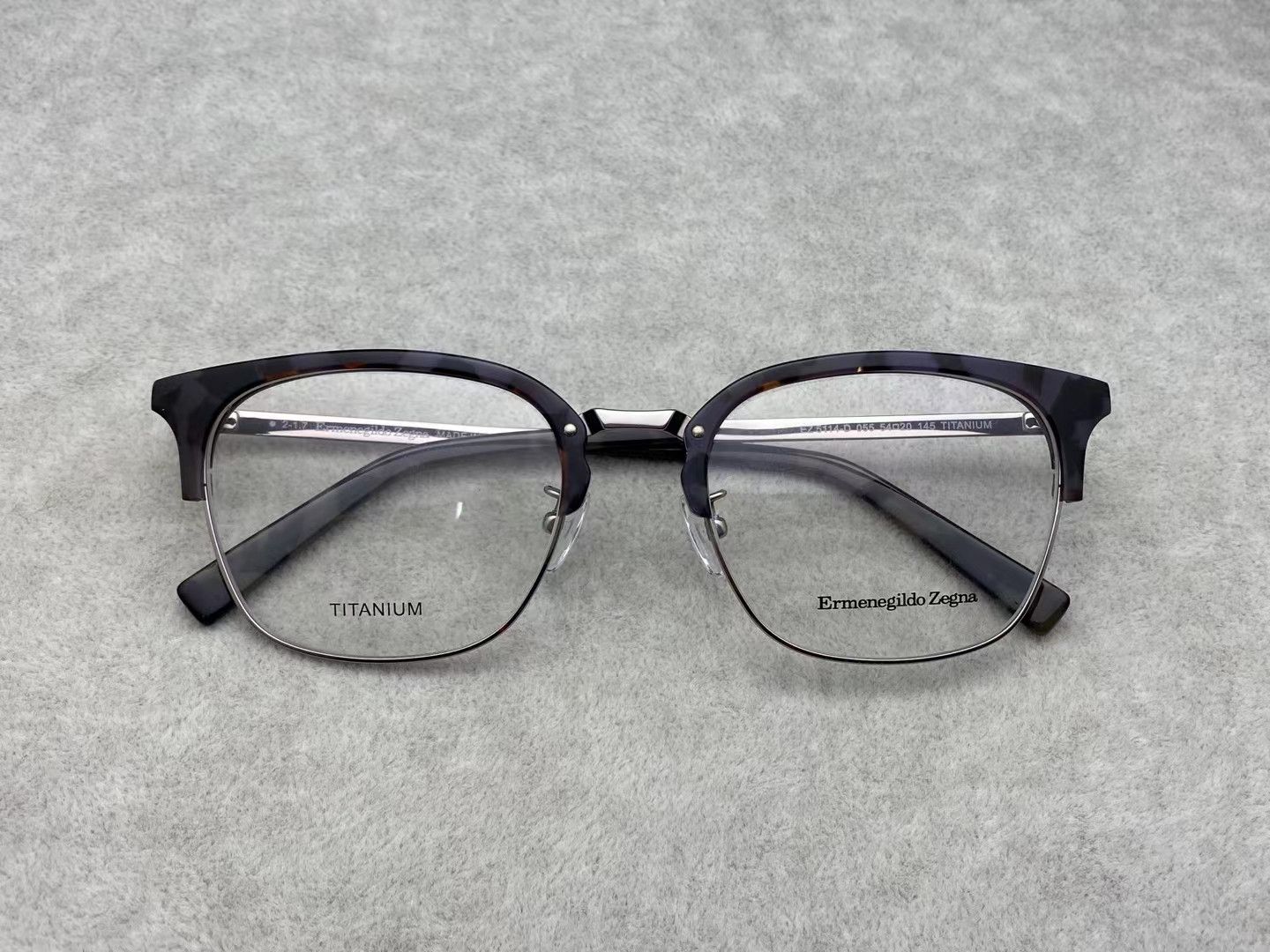 image of Ermenegildo Zegna Zegna Titanium Eyewear Glasses in Black, Men's