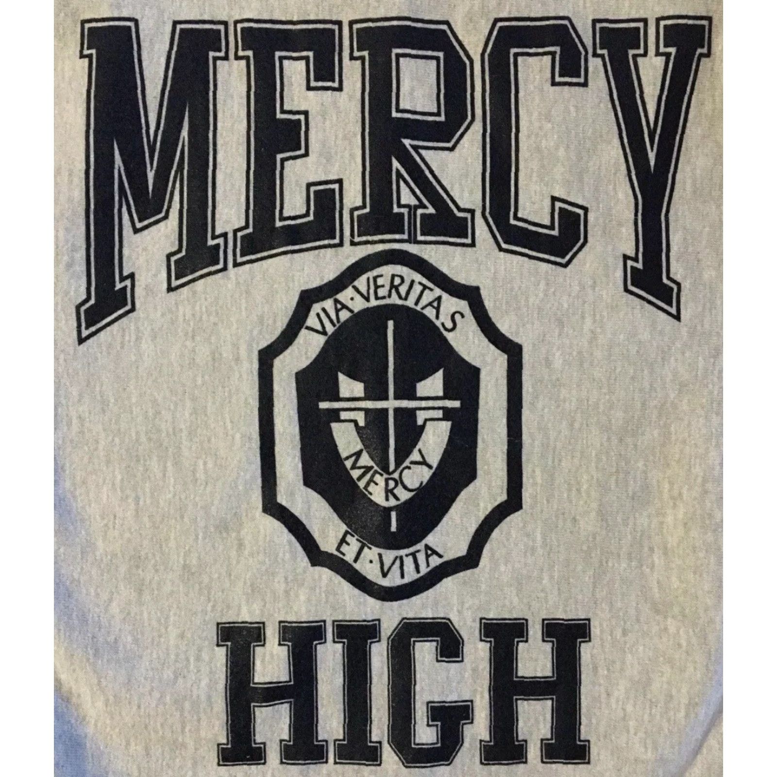 Vintage VINTAGE Our Lady Of Mercy High School Hoodie M Gray 80s 90s Grunge Reverse Weave Pullover Mens Track Sports University USA Rochester College Size US M / EU 48-50 / 2 - 2 Thumbnail