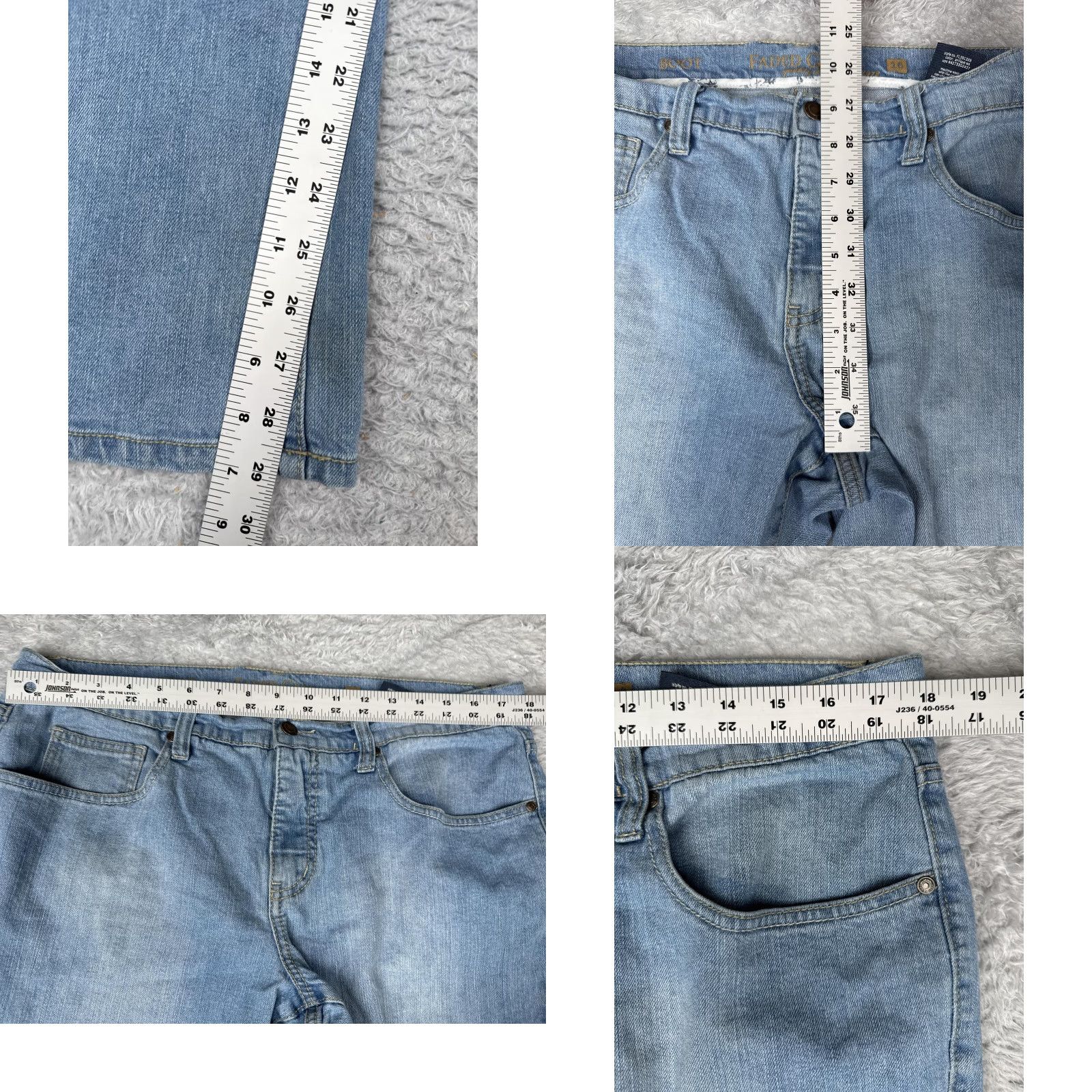 Faded Glory Faded Glory Jeans Bootcut Womens 16 Light Wash Blue Stretch Denim 36x30 Size 38" / US 16 / IT 52 - 8 Thumbnail