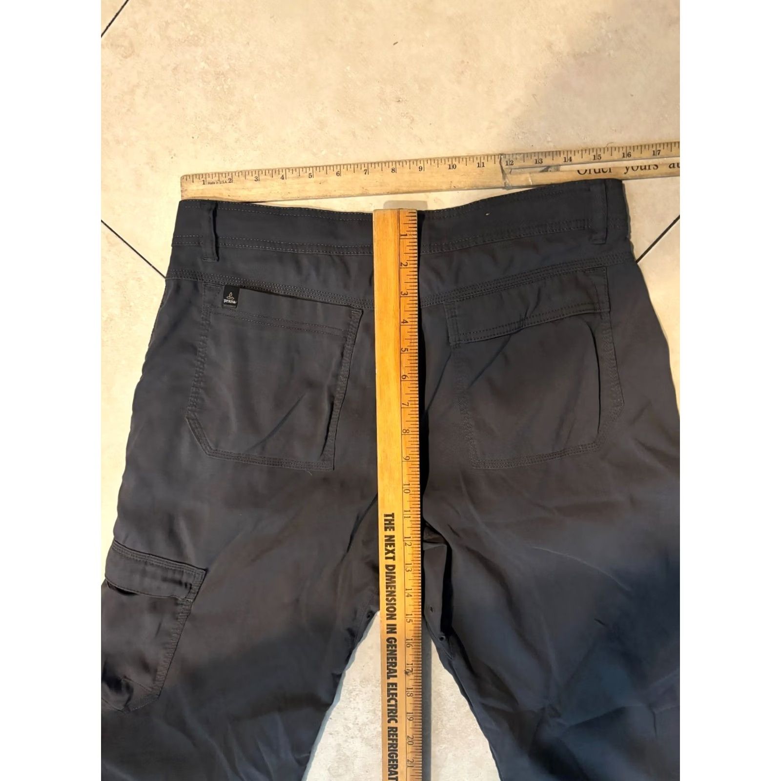 Prana prAna Mens 32 Gray Breathable Stretch Straight Cargo Jeans 5-Pocket Logo Rise Mid Inseam 30 Regular Pants 2818 Size US 32 / EU 48 - 6 Thumbnail