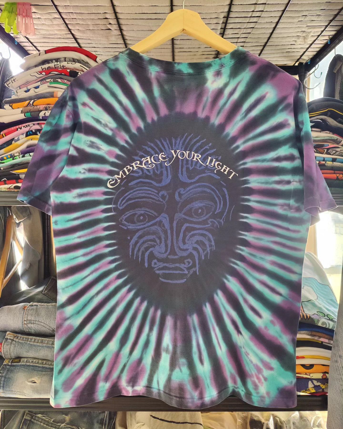 Band Tees × Vintage vintage Tie-dye Santana - Embrace Your Light Size US M / EU 48-50 / 2 - 3 Thumbnail