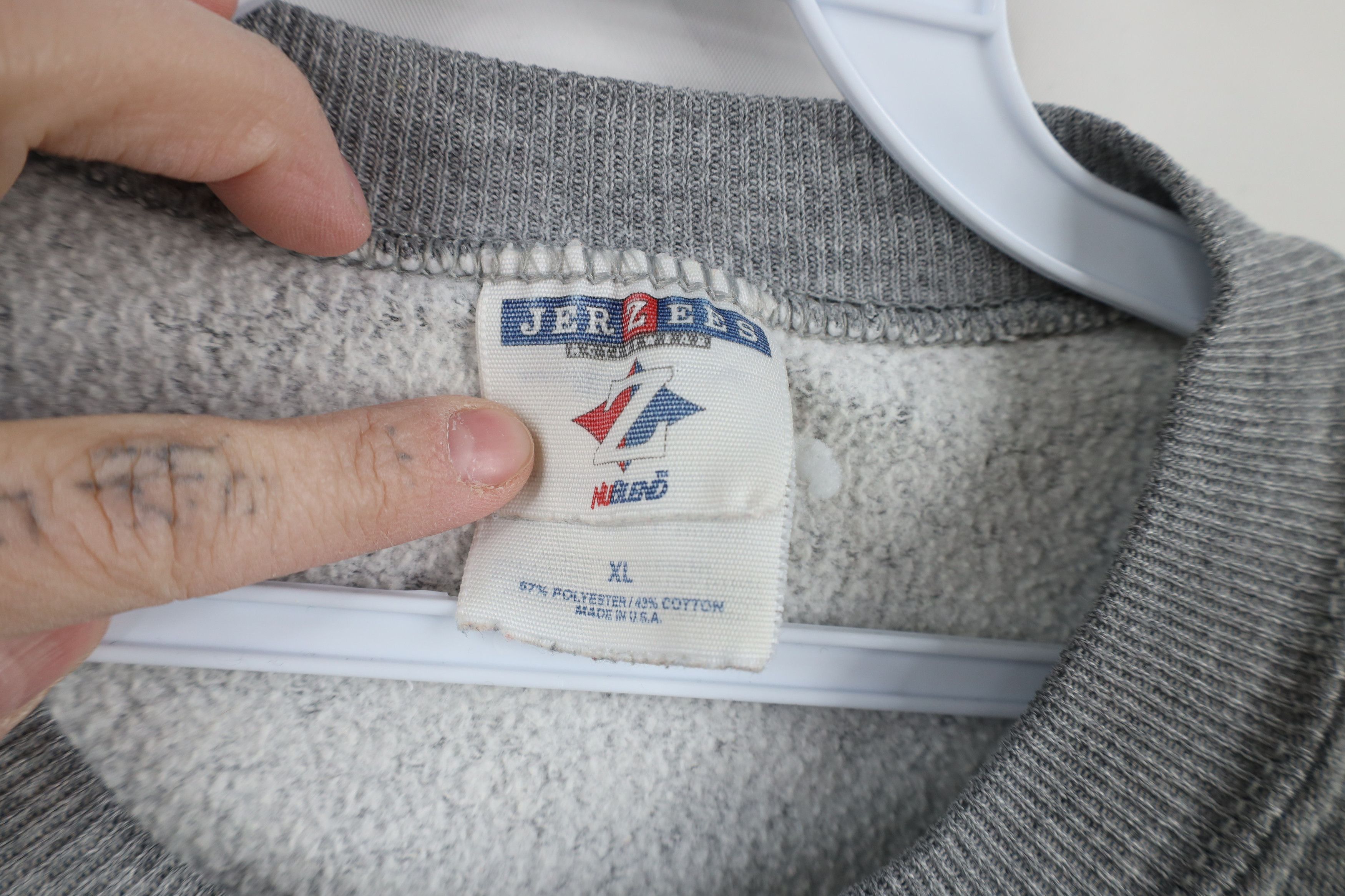 Vintage Vintage 90s Streetwear Crewneck Sweatshirt Heather Gray USA Size US XL / EU 56 / 4 - 7 Thumbnail