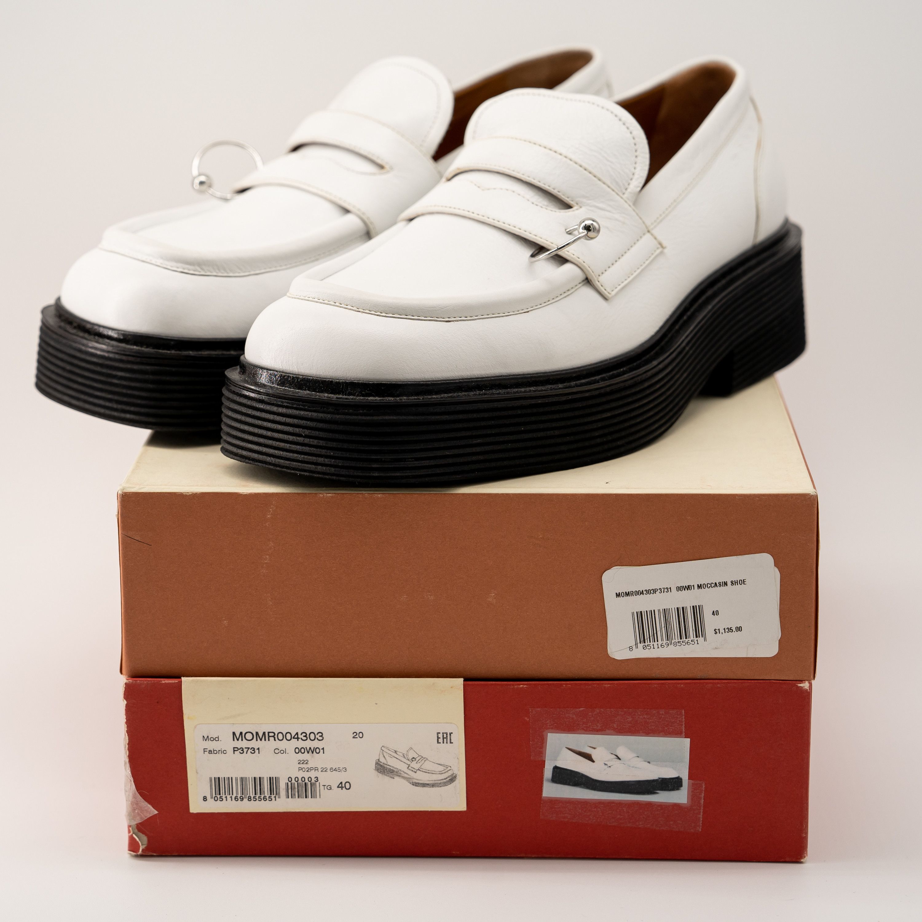 Marni 40 10 US Marni Loafers White Penny Platform Chunky Pierced Size US 10 / IT 40 - 10 Thumbnail