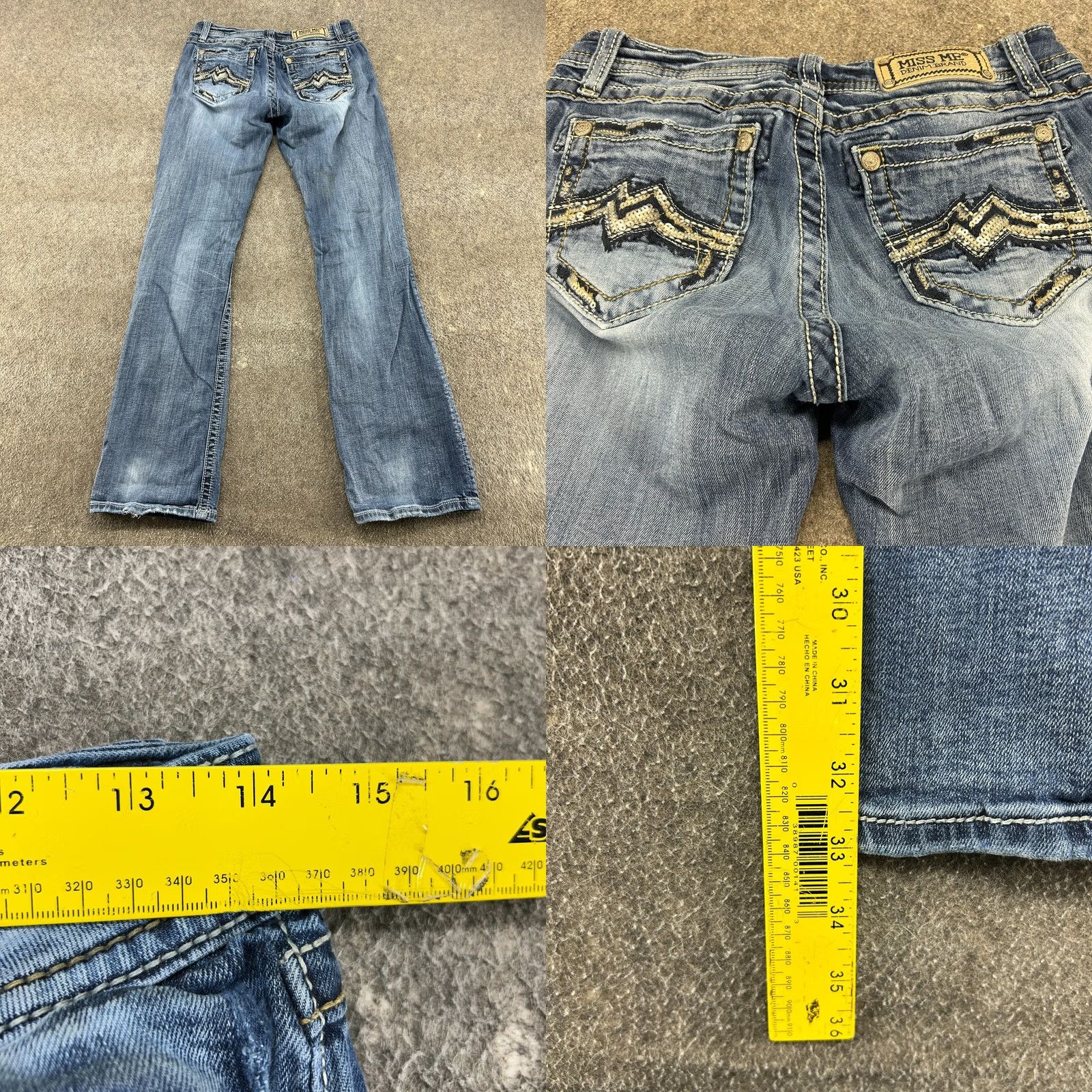 Miss Me Miss Me Jeans Womens 27 Blue Bootcut Denim Distressed Distressed Embroidered Logo 5-Pocket Classic Buckle Bke Size 27" / US 4 / IT 40 - 10 Thumbnail