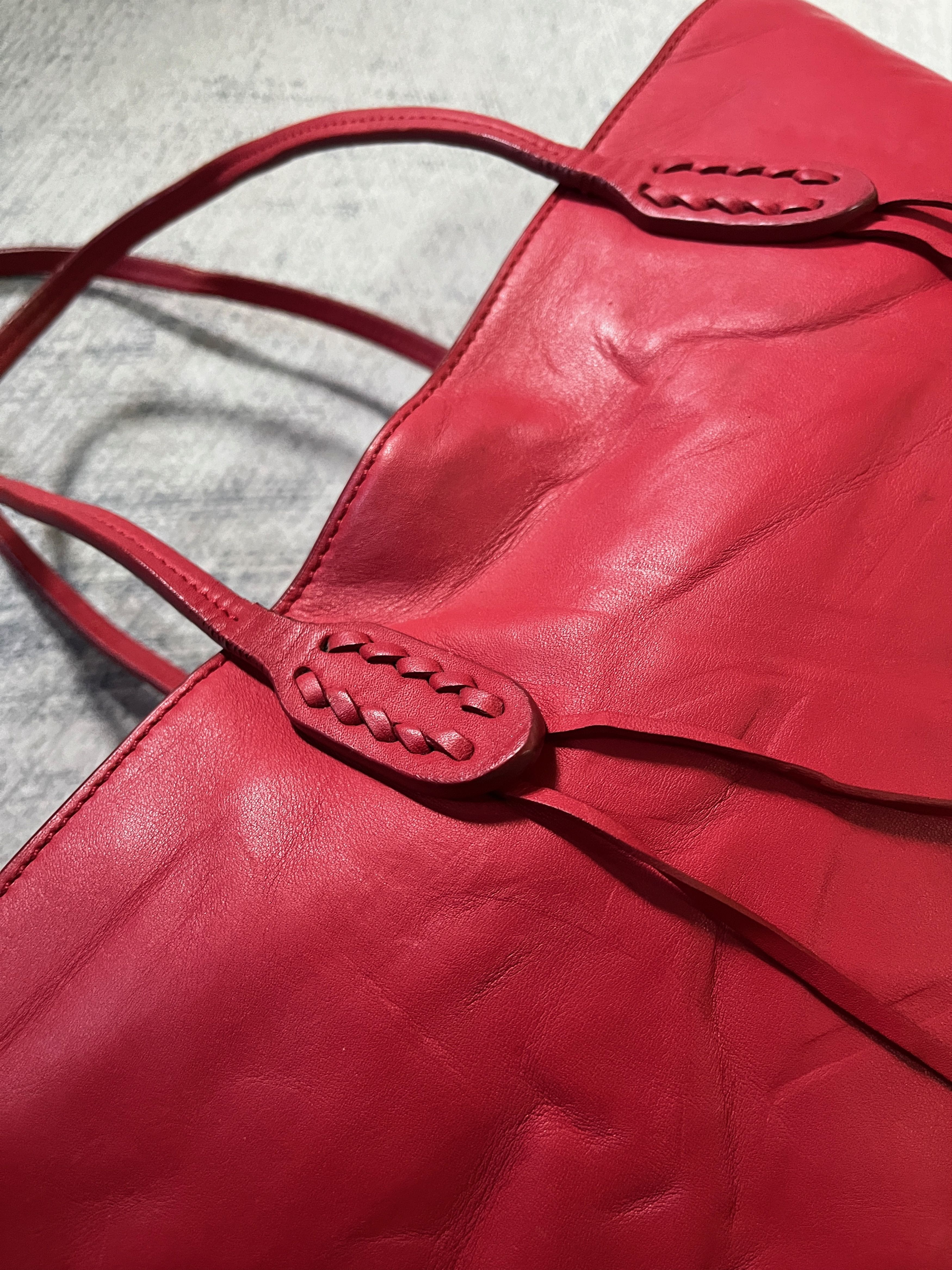 Polo Ralph Lauren Polo RL Full Leather in Red Tote Shoulder Bag Size ONE SIZE - 5 Thumbnail