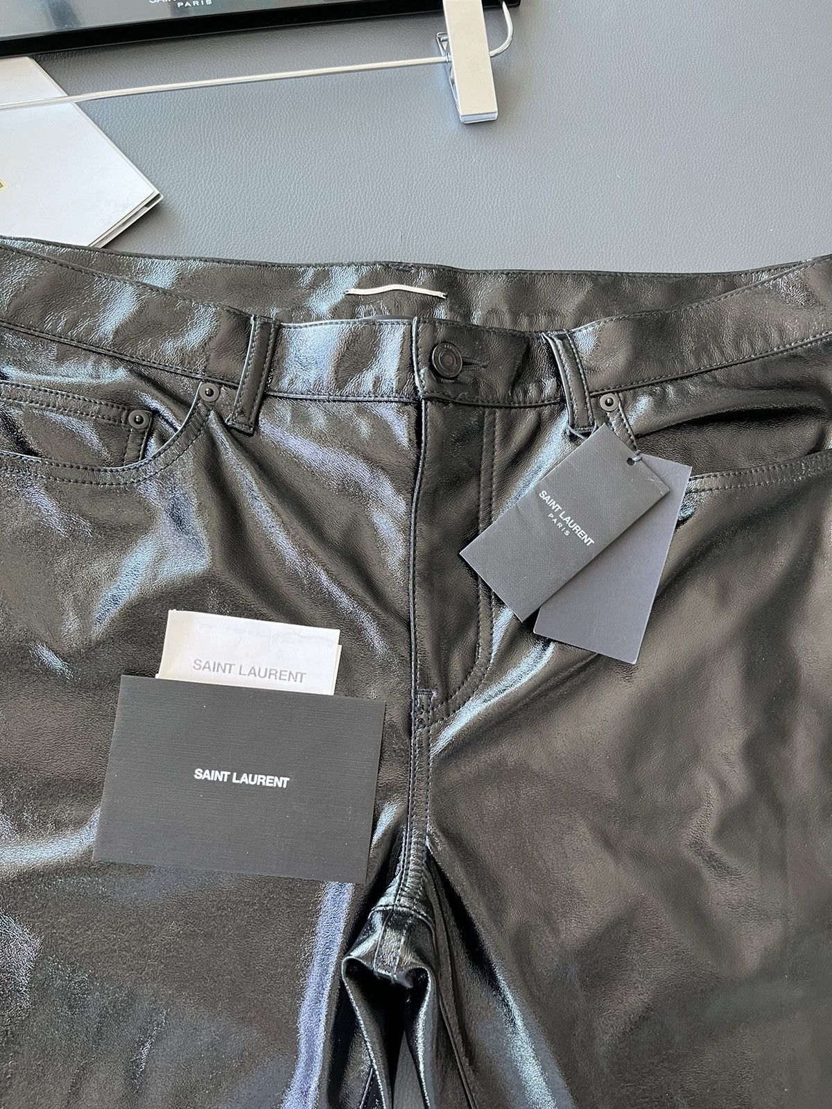 Saint Laurent Paris × Yves Saint Laurent Brand New Runway Saint Laurent Leather Wax Shiny Pant Size US 34 / EU 50 - 25 Thumbnail
