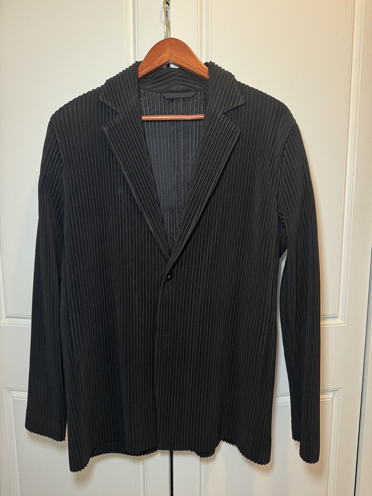 image of Homme Plisse Issey Miyake Homme Plissé Issey Miyake Blazer Jacket in Black, Men's (Size Large)