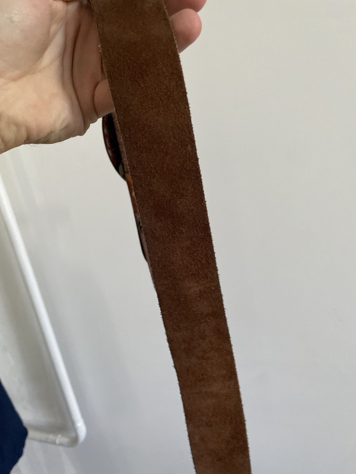 Leather Vintage Leather belt Size 32 - 5 Thumbnail