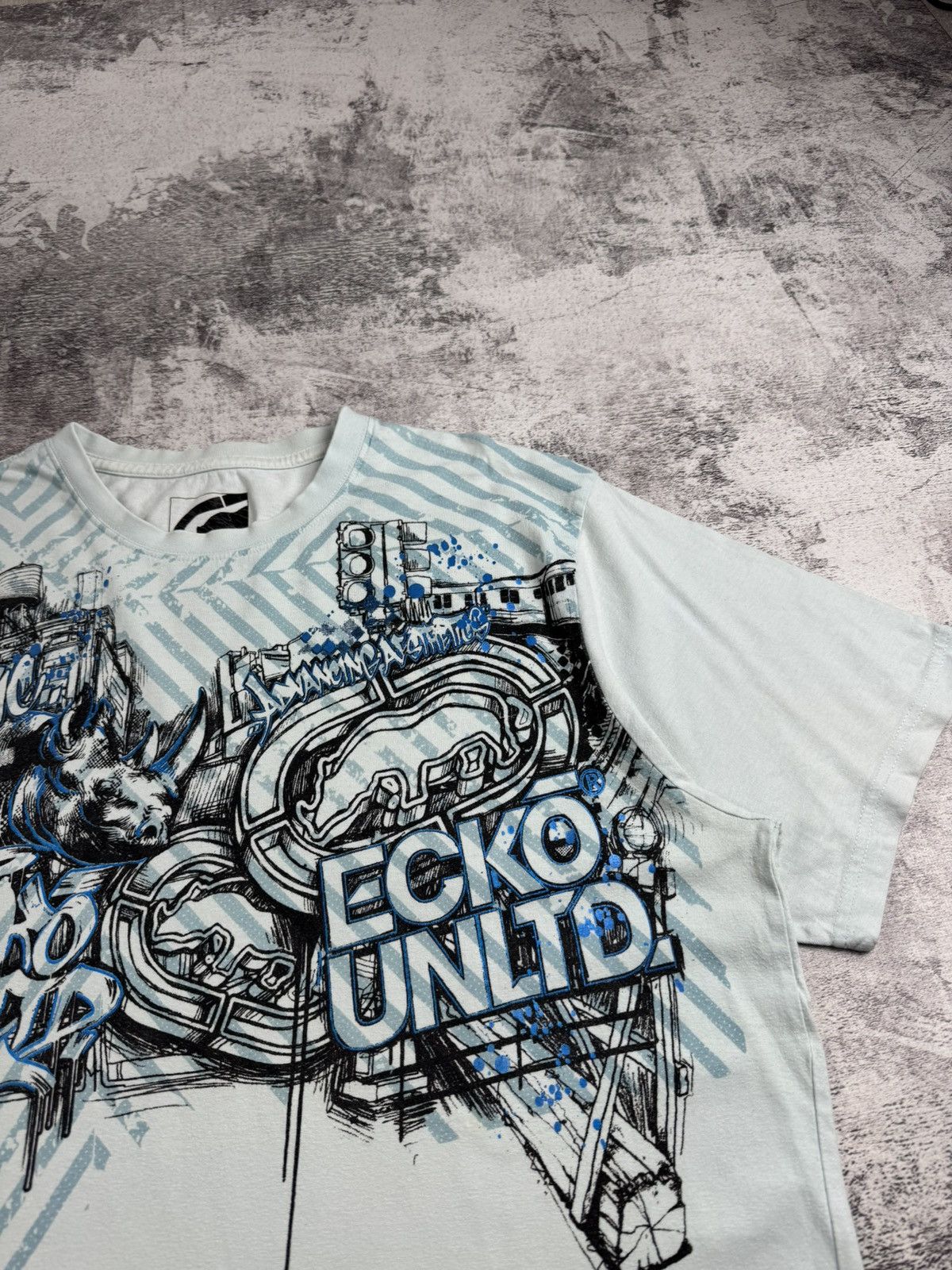 Ecko Unltd. Vintage Ecko Unltd Skate Rap USA Flag Hip Hop Rap Blue Skull Y2K T Shirt Tee Size US XL / EU 56 / 4 - 7 Thumbnail