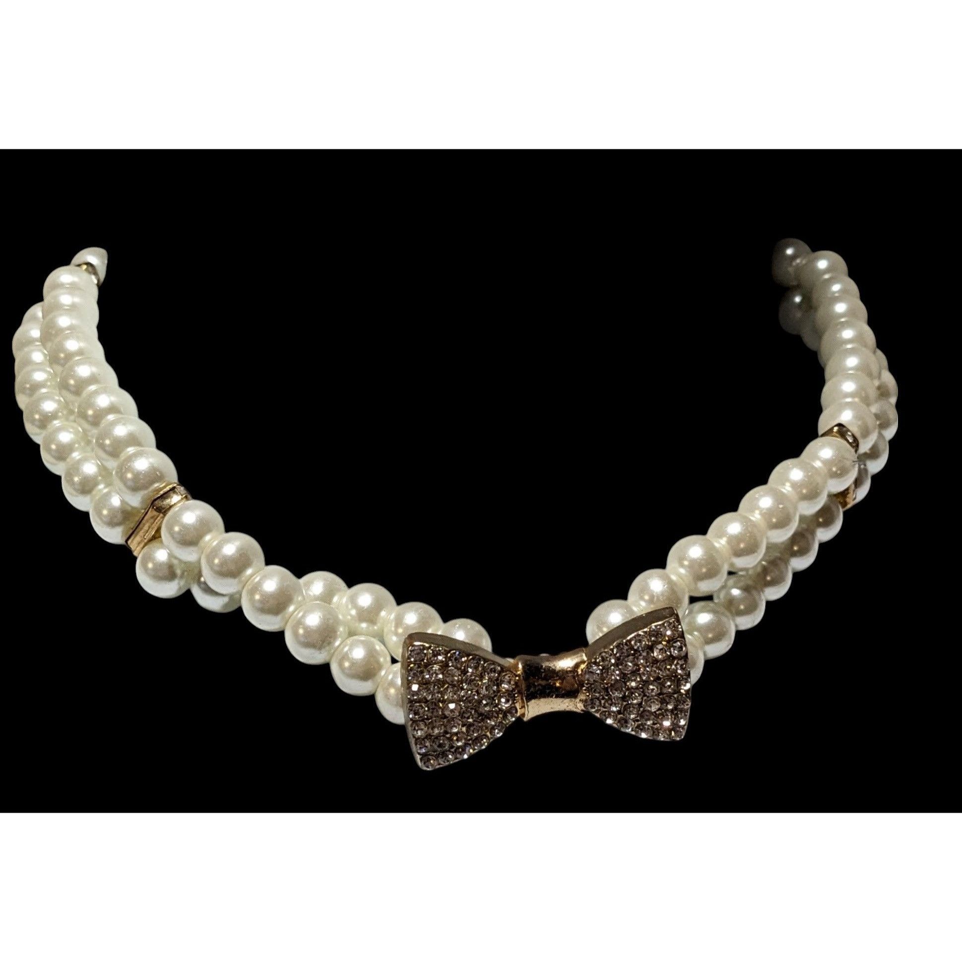 Other Vintage Coquette Rhinestone Faux Pearl Stretch Choker Size ONE SIZE - 5 Thumbnail