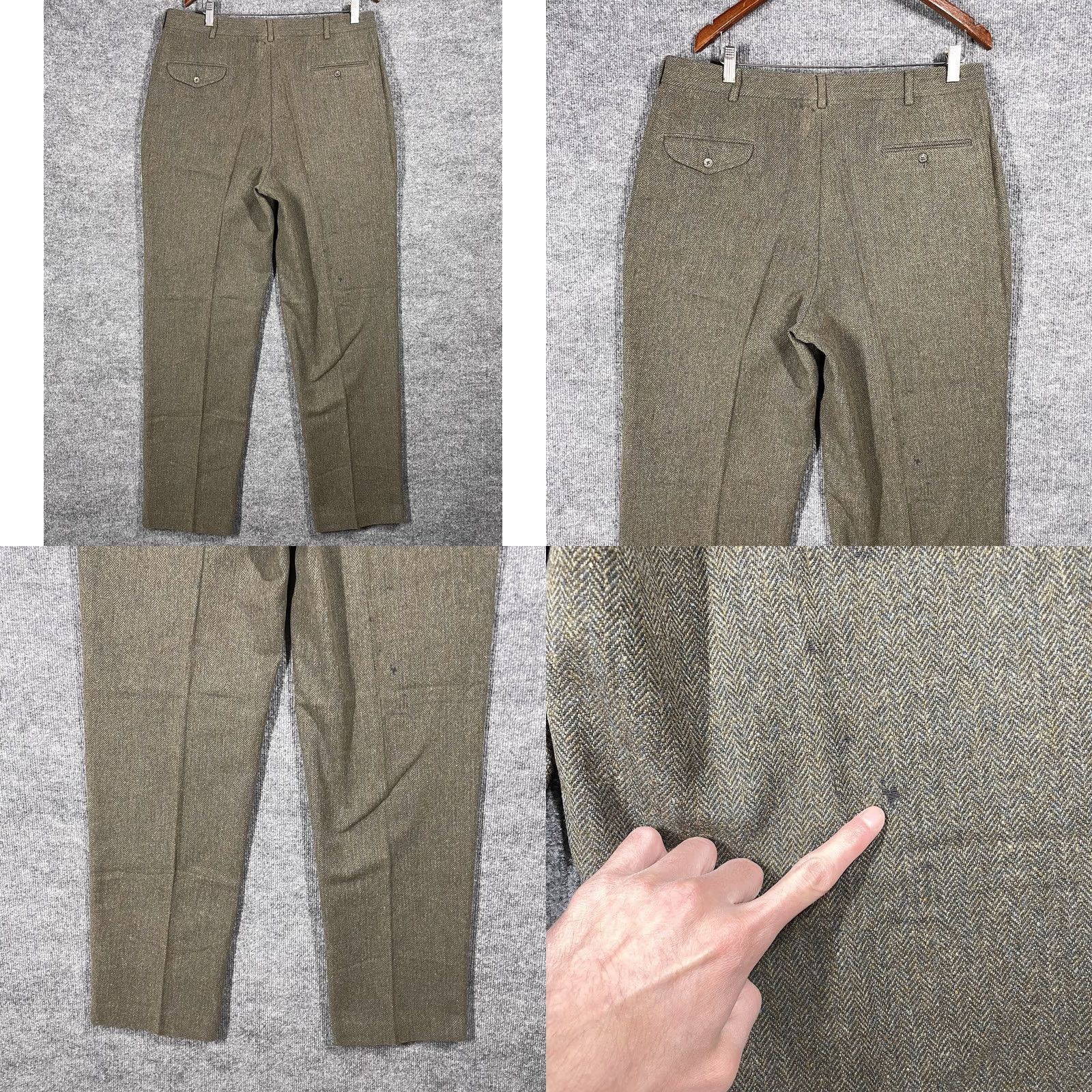 Polo Ralph Lauren VINTAGE Polo Ralph Lauren Pants 36x34 Tweed Wool Cotton 80s 90s Mens Size US M / EU 48-50 / 2 - 8 Thumbnail