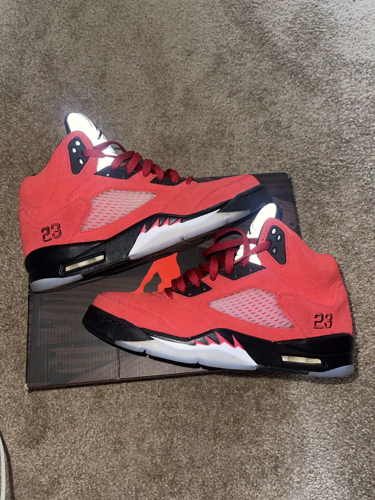 image of Air Jordan 5 “Raging Bull” 2021 Shoes in Red, Men's (Size 10)