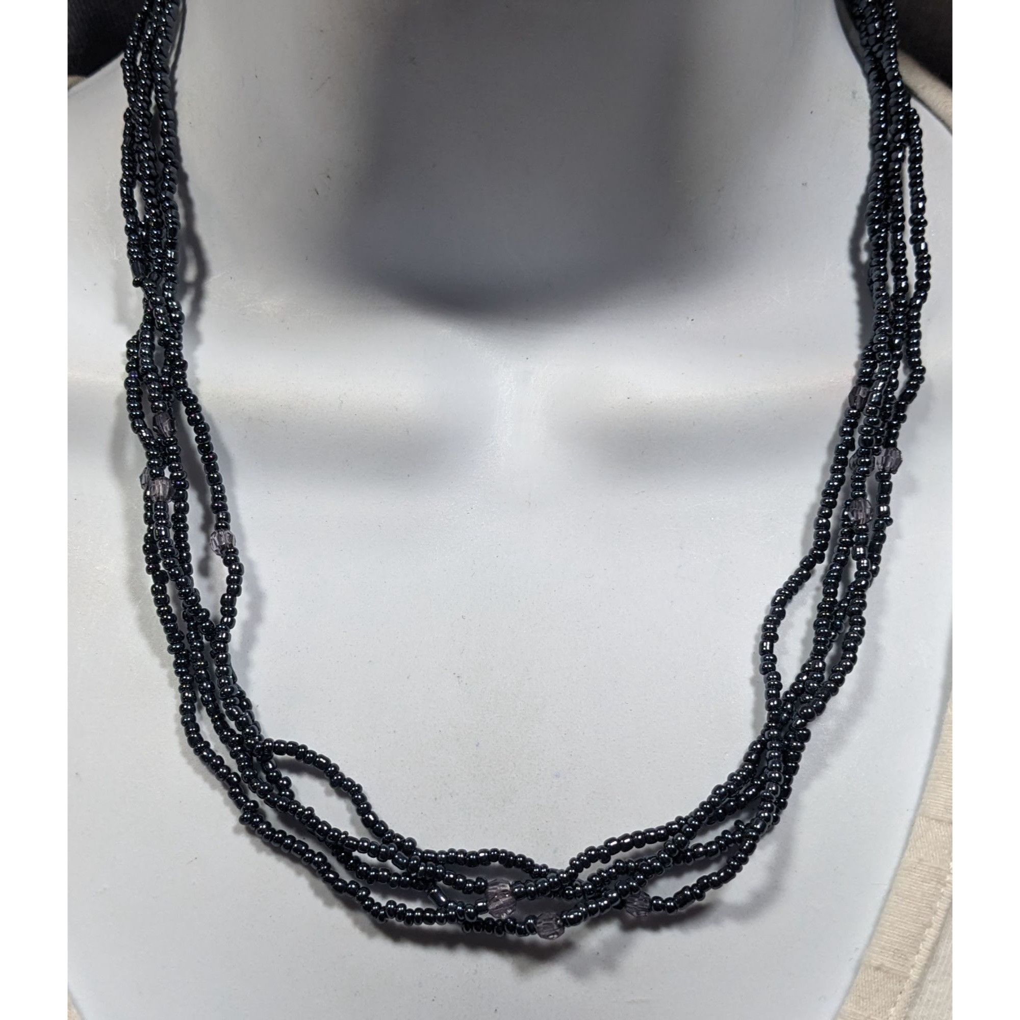 Other Simple Gothic Glass Beaded Multilayer Necklace With Subtle M Size ONE SIZE - 2 Thumbnail