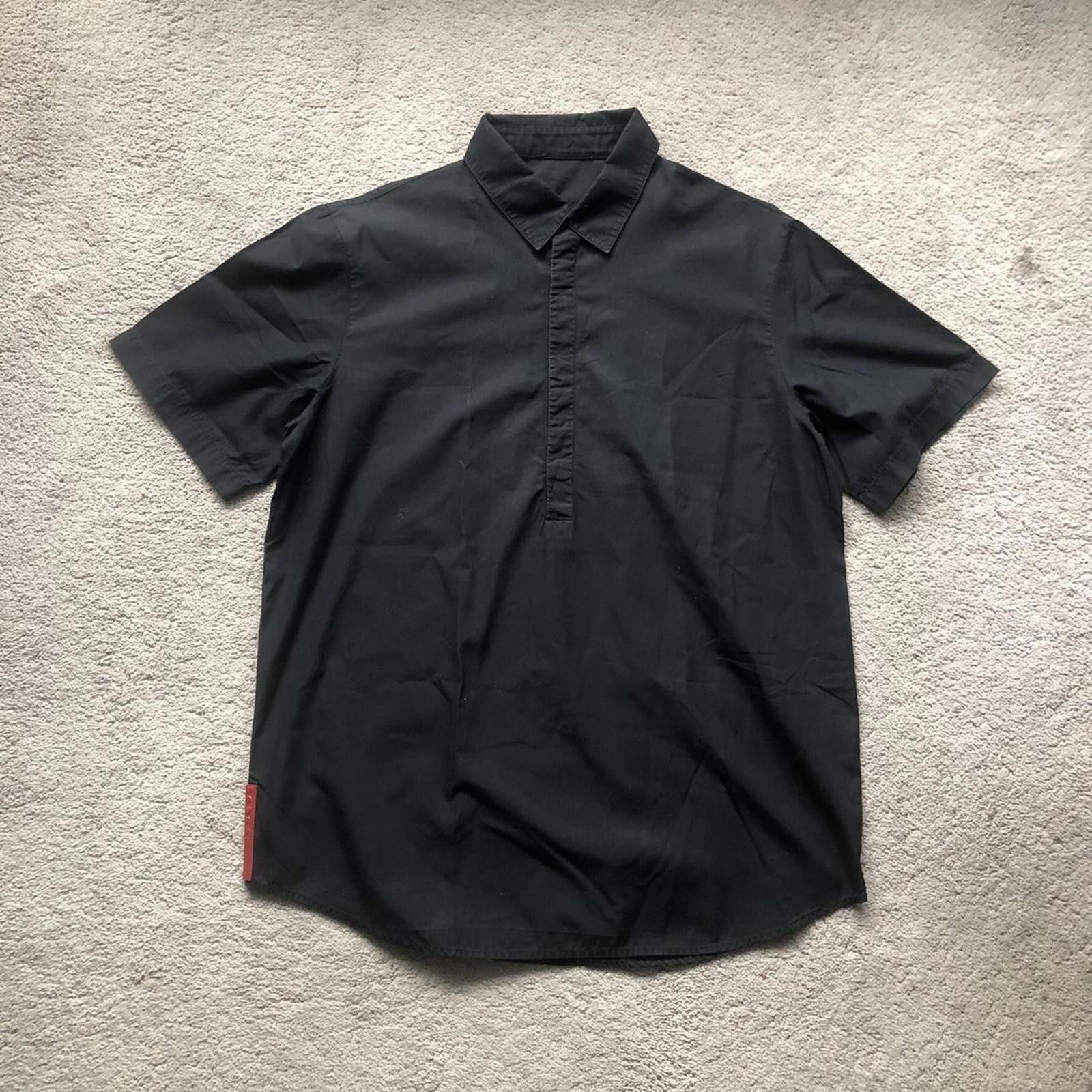 Prada Vintage Prada Half Button Red Tab Shirt Size US M / EU 48-50 / 2 - 1 Thumbnail