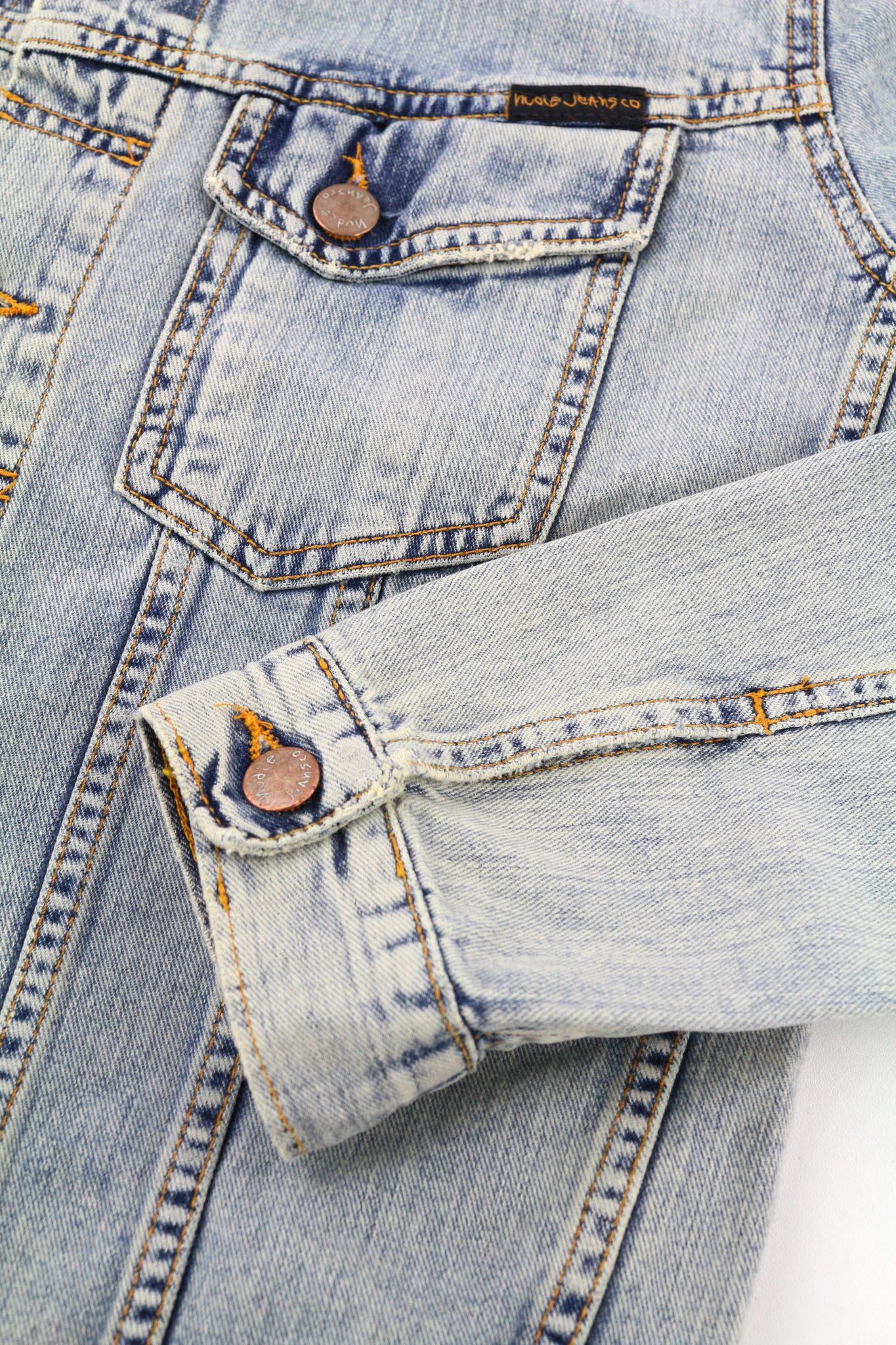 Nudie Jeans TERRY S Denim Bleach Washed Cotton Buttoned Jacket 80760 Size US S / EU 44-46 / 1 - 5 Thumbnail