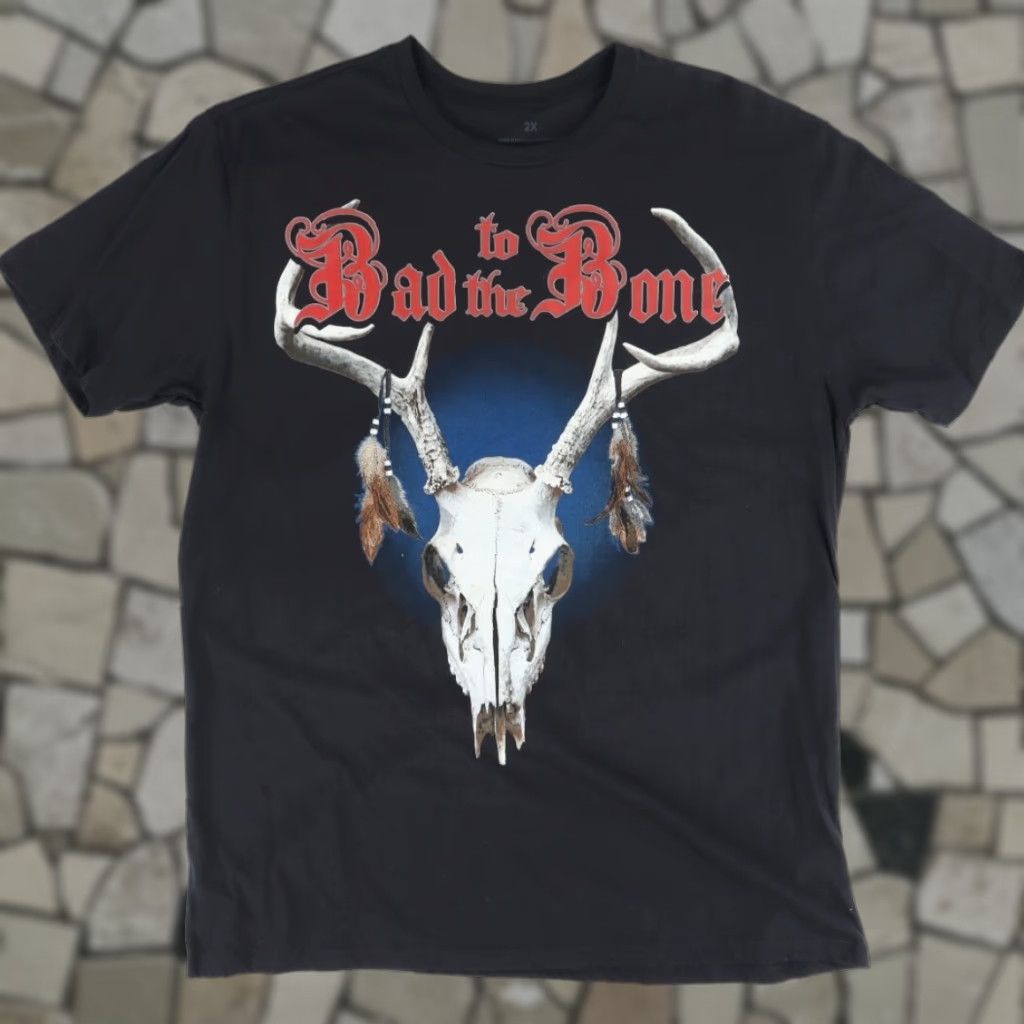 Vintage Bad to the Bone Deer Skull Solid T-Shirt Black Men's 2XL Size US XXL / EU 58 / 5 - 1 Thumbnail