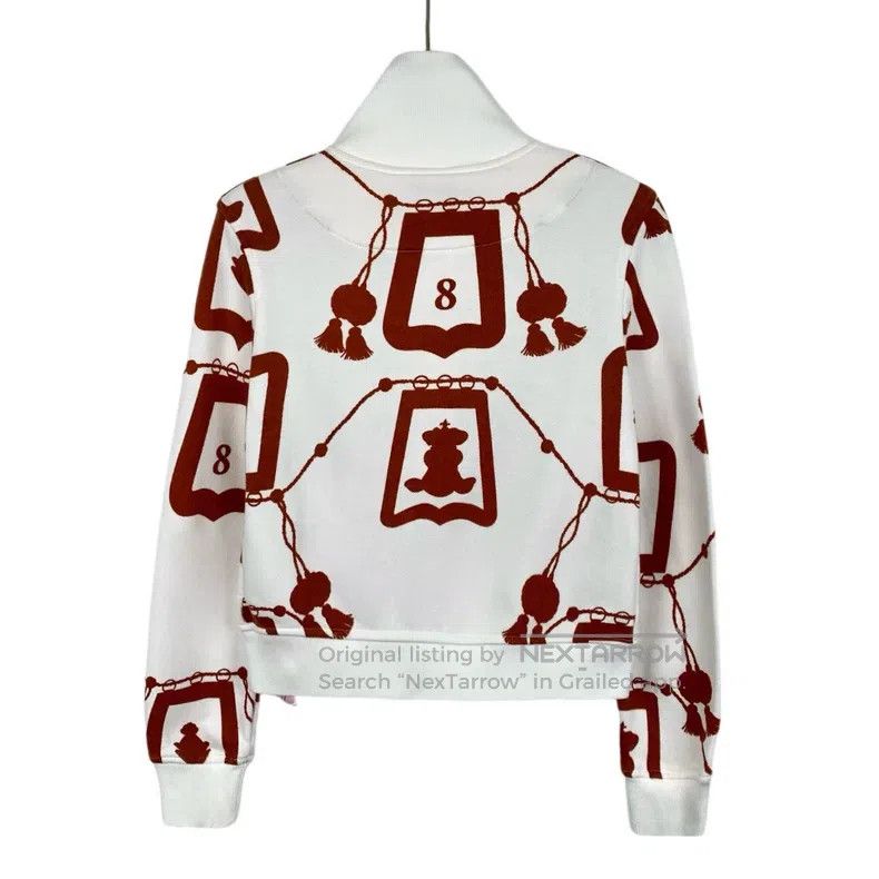 Hermes Hermes White Lantern Print Cotton Stand Collar Zipper Jack Size XXS / US 00 / IT 34 - 2 Thumbnail