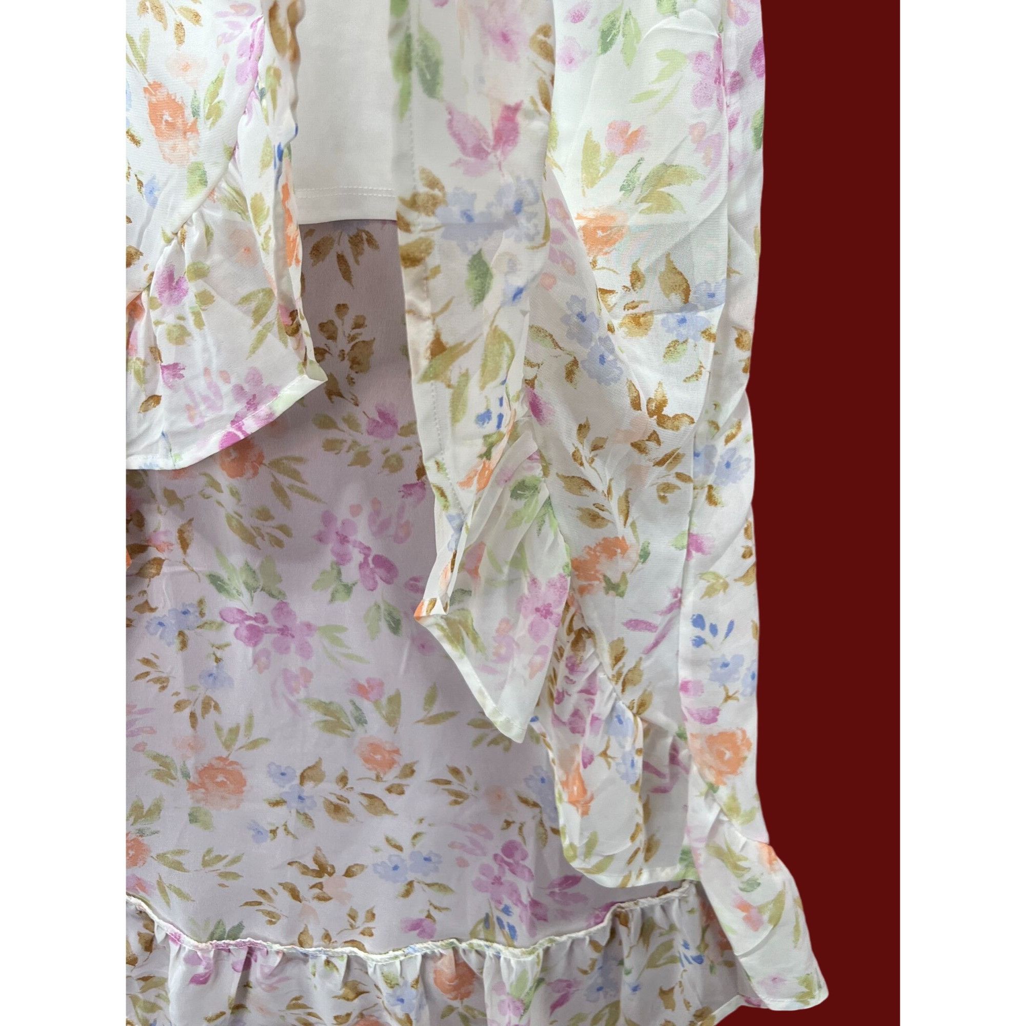 rue21 Rue 21 - Women's Summer Sleeveless High Low Hem Ruffle Flora Size XS / US 0-2 / IT 36-38 - 21 Thumbnail
