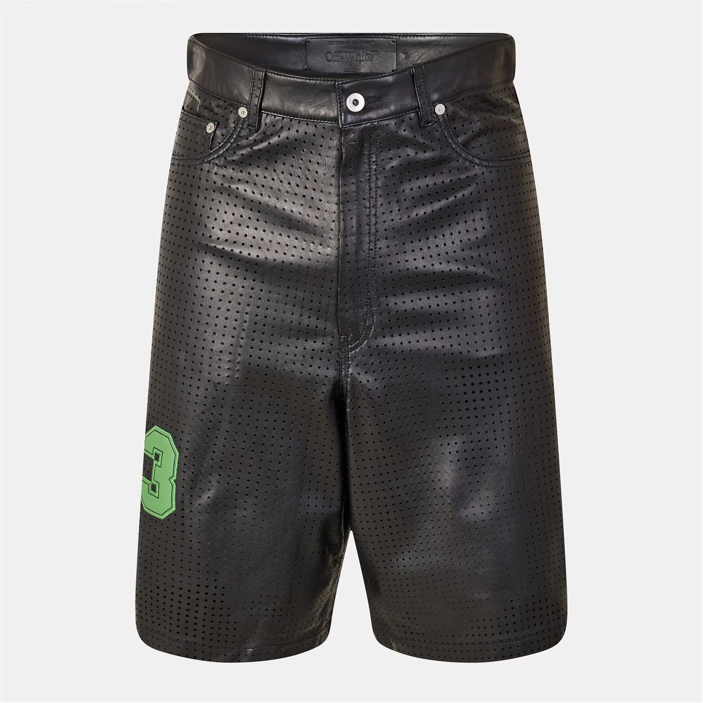 Off-White o1g2r1mq0326 Leather Shorts in Black Size US 34 / EU 50 - 1 Thumbnail
