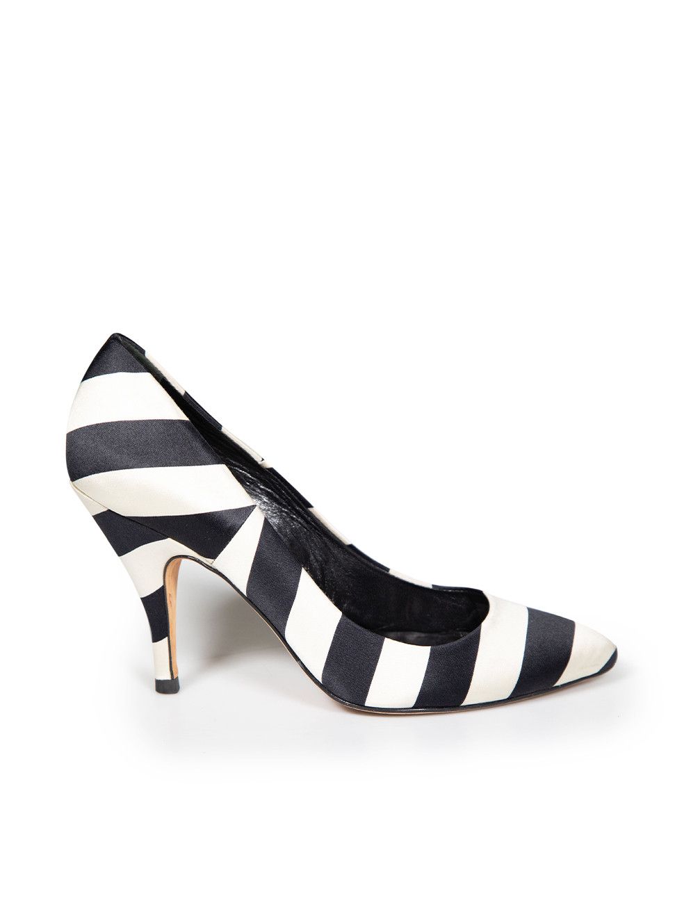 image of Cynthia Rowley Striped Print Satin Pumps Shoes, Women's (Size 8)