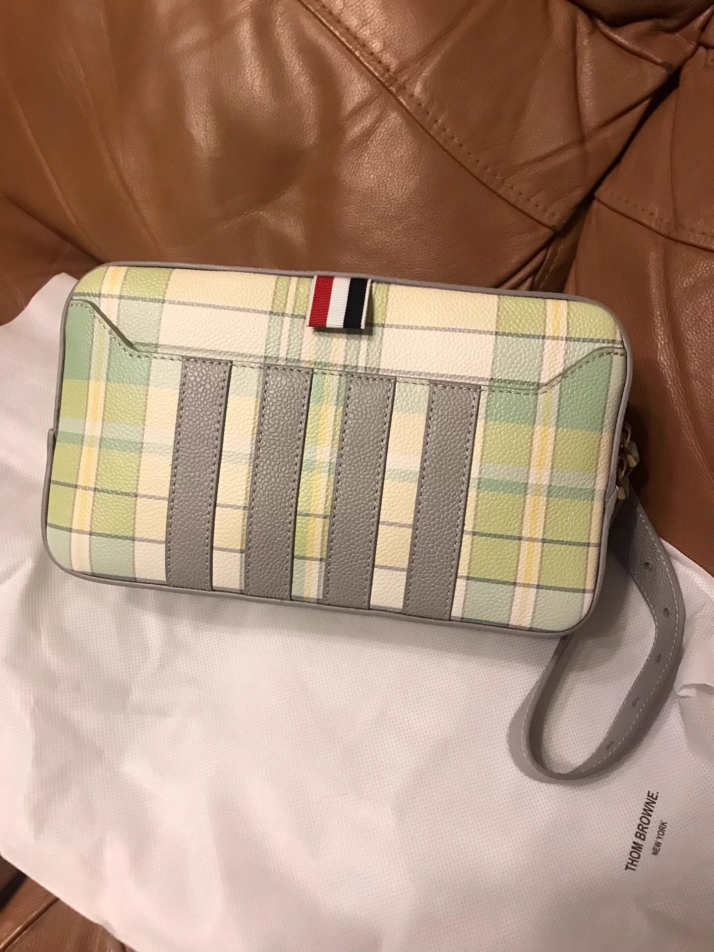 Thom Browne Thom Browne All Leather Gingham 4-Bar Crossbody Bag Size ONE SIZE - 1 Thumbnail