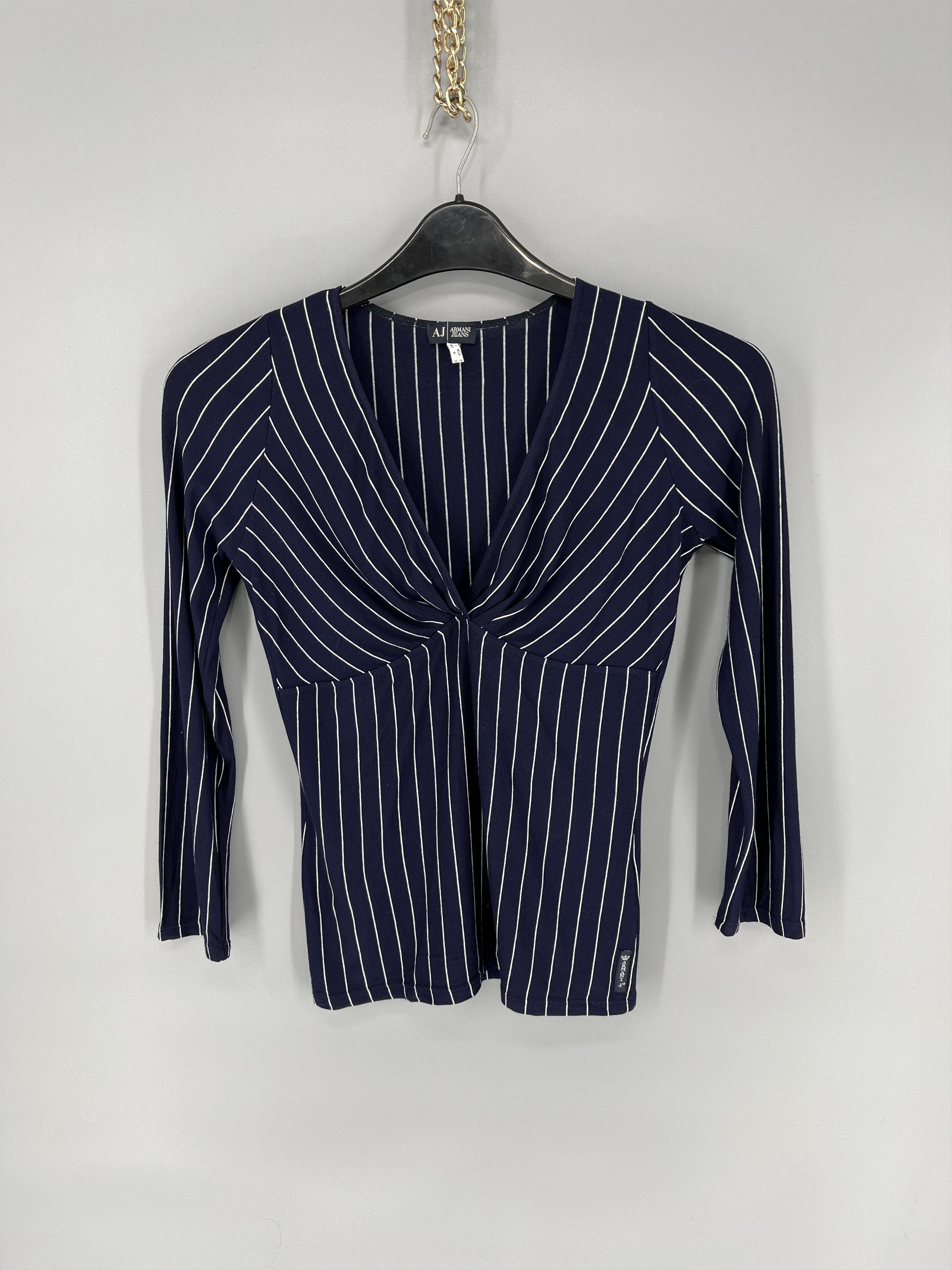 Armani × Giorgio Armani Vintage Y2K Armani Jeans Velvet blouse Size M / US 6-8 / IT 42-44 - 2 Thumbnail