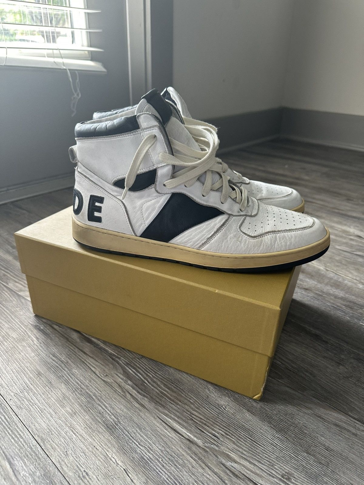 Rhude Rhude Rhecess Hi White/Navy Blue Size US 12 / EU 45 - 4 Thumbnail