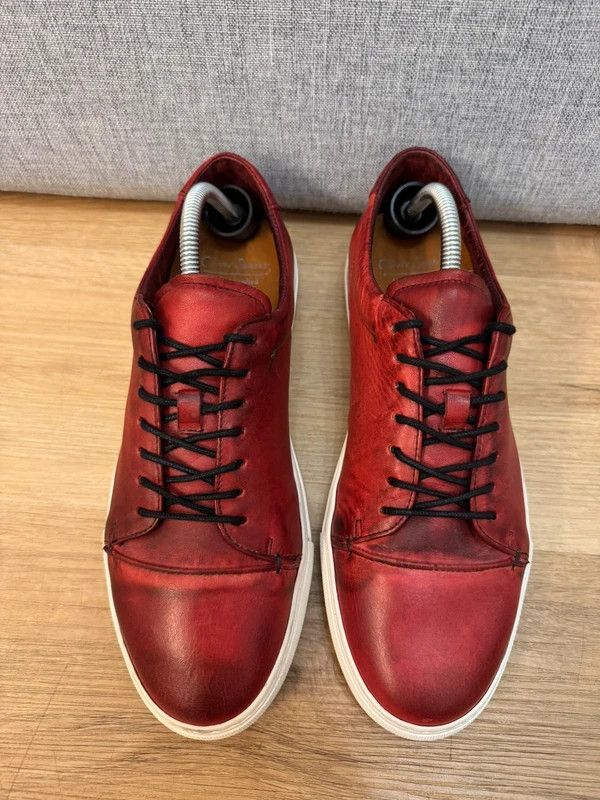 Oliver Sweeney Oliver Sweeney Grandola Dark Red Leather Low Top Sneakers 42 Size US 9 / EU 42 - 4 Thumbnail