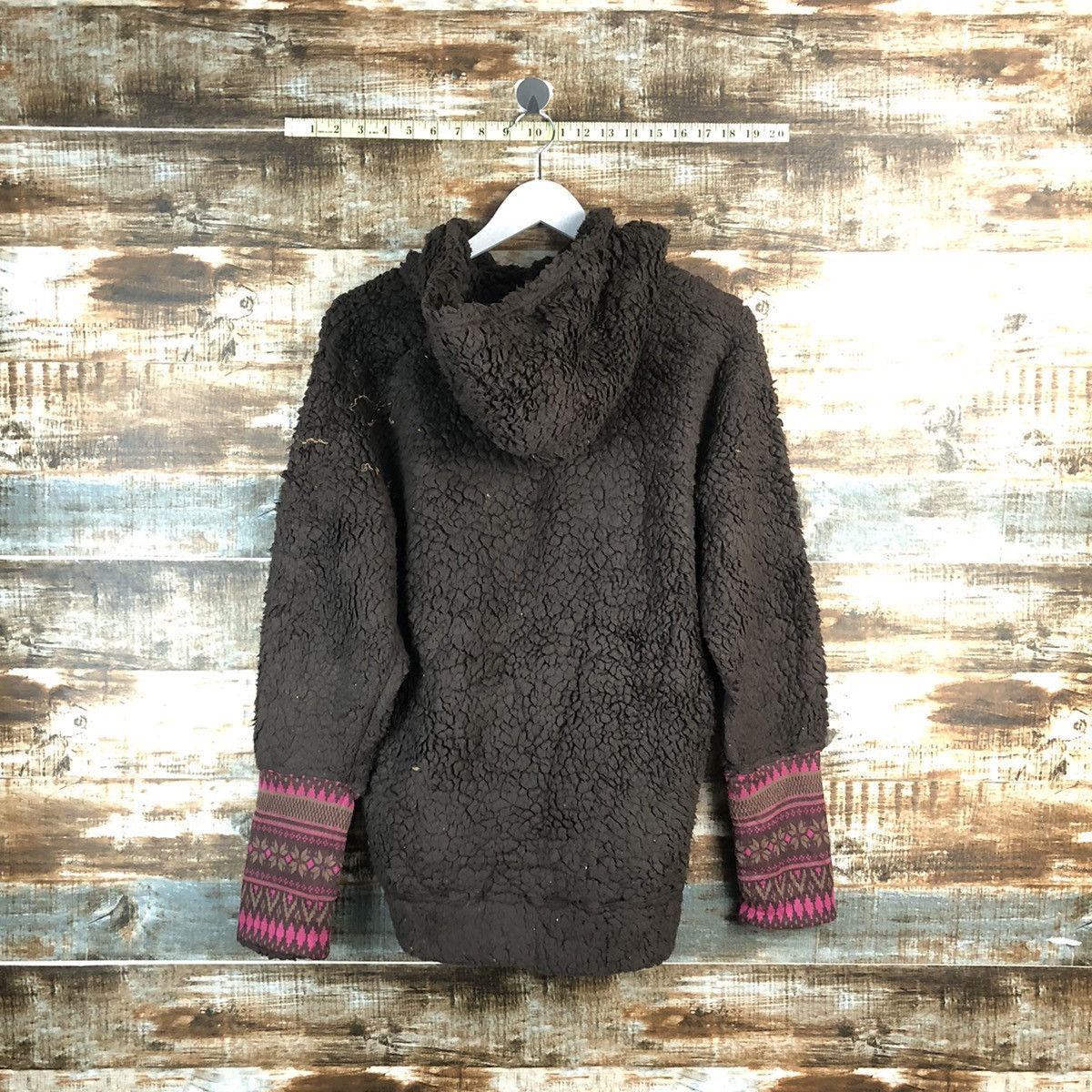 Japanese Brand Beams Hearts Brown fleece sweater Hoodie #A2358 Size L / US 10 / IT 46 - 12 Thumbnail