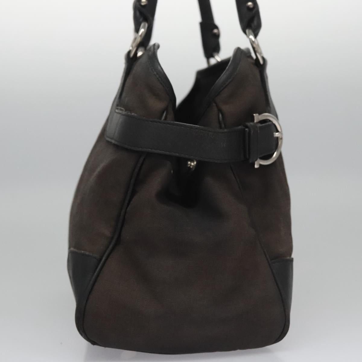 Salvatore Ferragamo Salvatore Ferragamo Hand Bag Canvas Leather Black Silver Size ONE SIZE - 4 Thumbnail