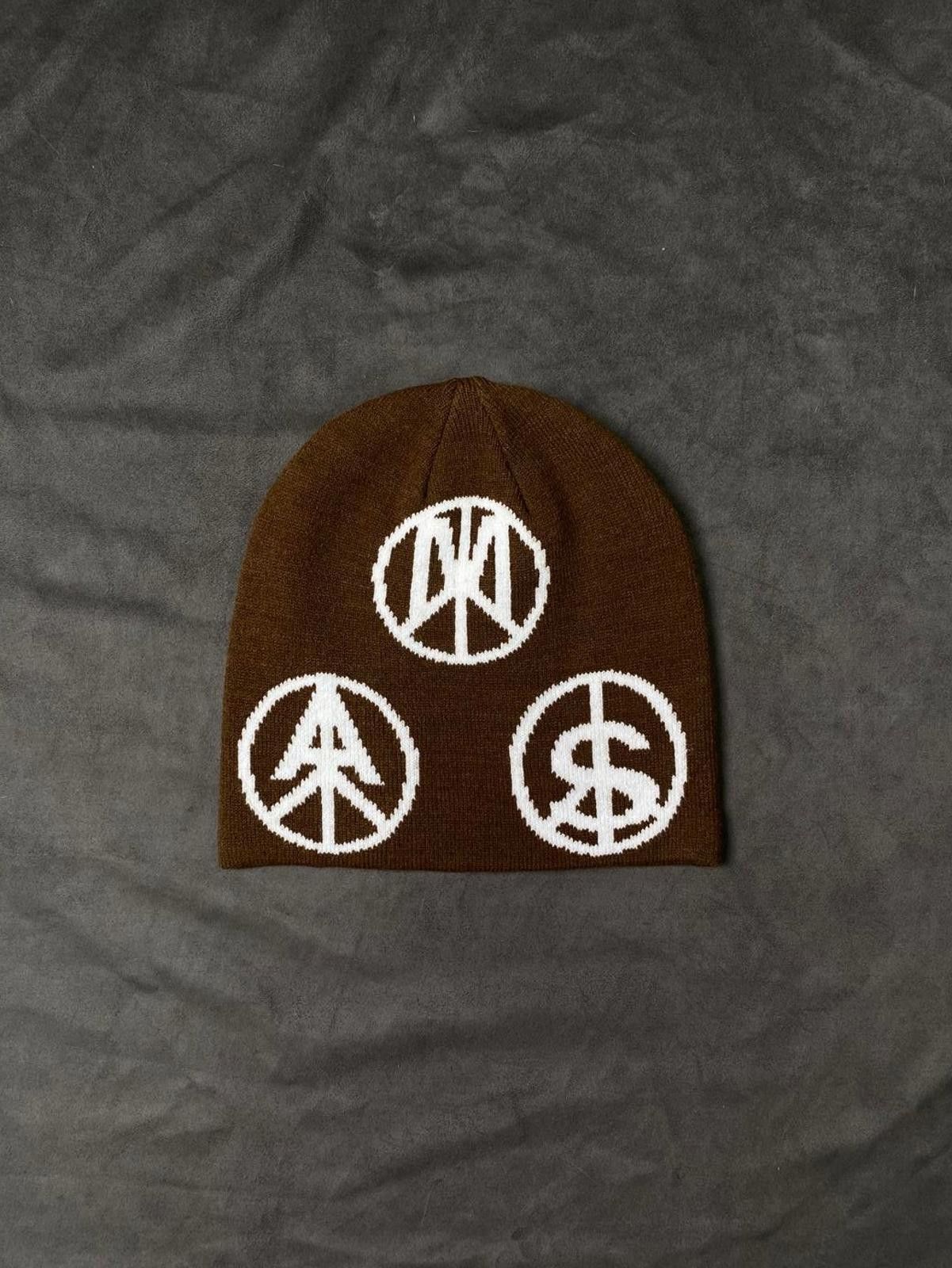 Japanese Brand Rare Amari Studios Graphic No Cuff Knit Brown Beanie OS Size ONE SIZE - 1 Thumbnail