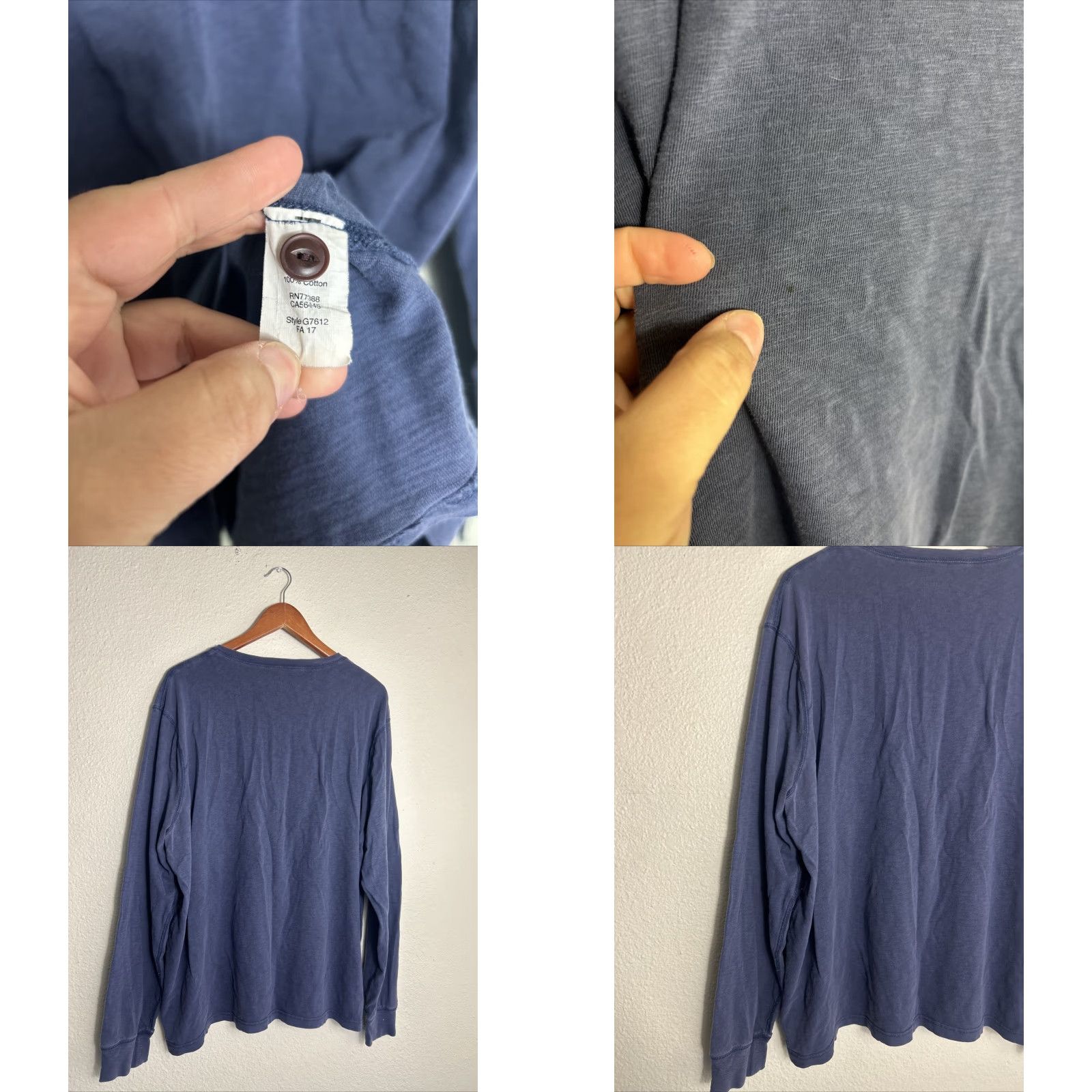 J.Crew J.CREW Shirt Mens XXL Long Sleeve Button-Up Navy Blue Cotton Size US XXL / EU 58 / 5 - 8 Thumbnail