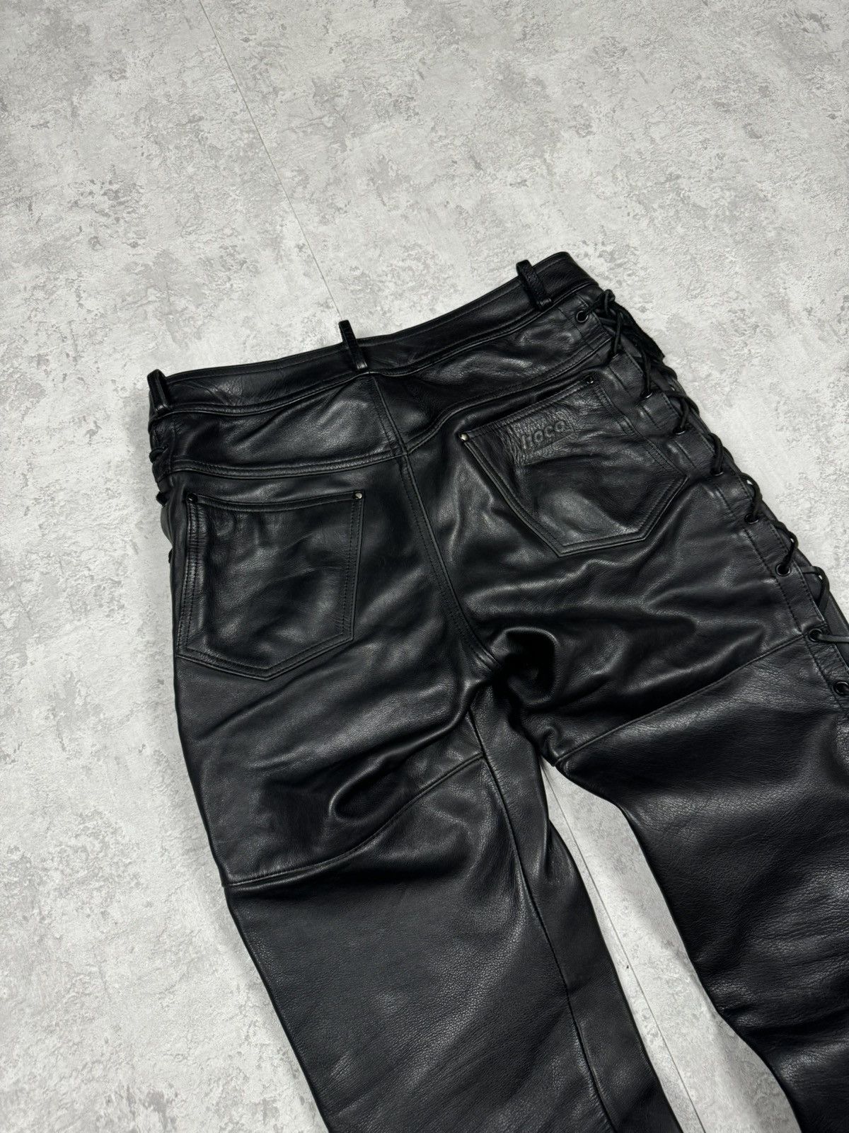 Genuine Leather Vintage Genuine Leather Motorcycle Biker Pants Stripes Siz52 Size US 35 - 13 Thumbnail
