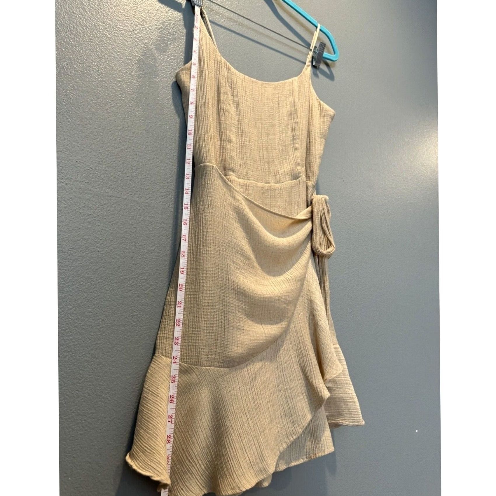 Vintage GB Gianni Bini Mini Wrap Dress Tan M Womens Size M / US 6-8 / IT 42-44 - 5 Thumbnail