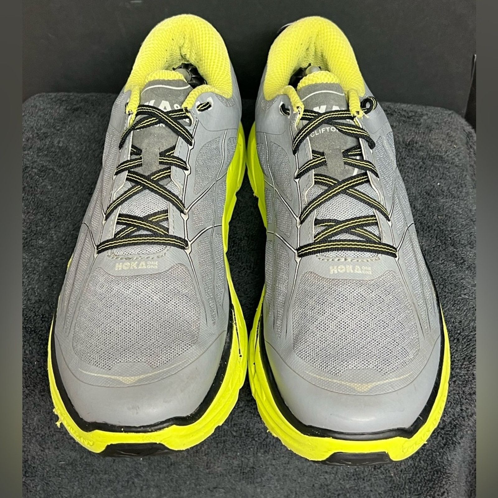 Hoka Hoka Clifton 2 Men’s 13 Grey Acid Yellow Running Shoes EUC Size US 13 / EU 46 - 6 Thumbnail