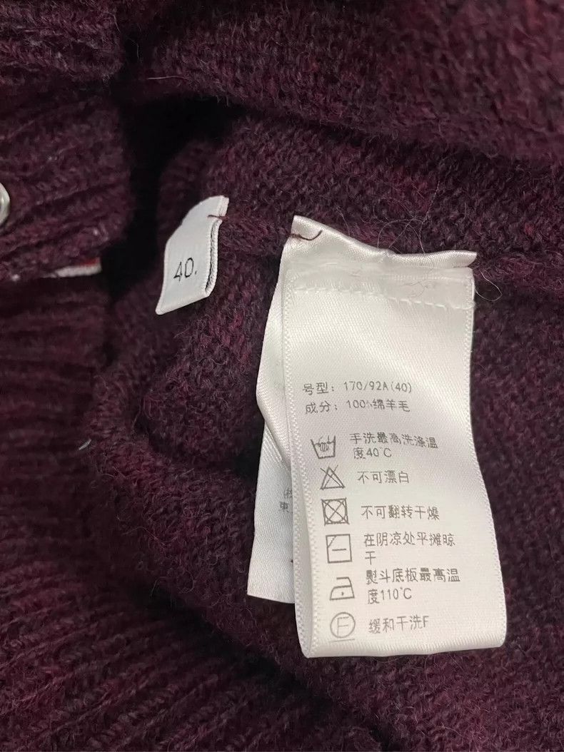 Thom Browne Thom browne Burgundy four-striped wool round-neck sweater 2 Size US XXS / EU 40 - 6 Thumbnail