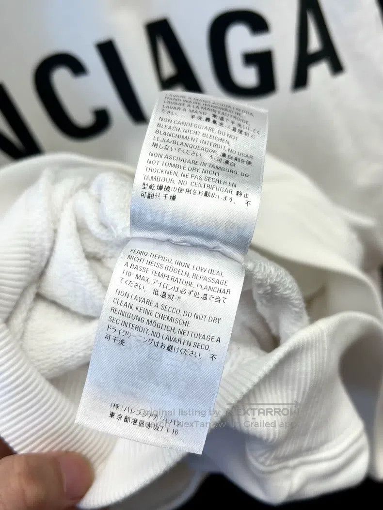 Balenciaga Balenciaga Back Print Letter Logo Pattern White Hooded Hoo Size US XS / EU 42 / 0 - 5 Thumbnail