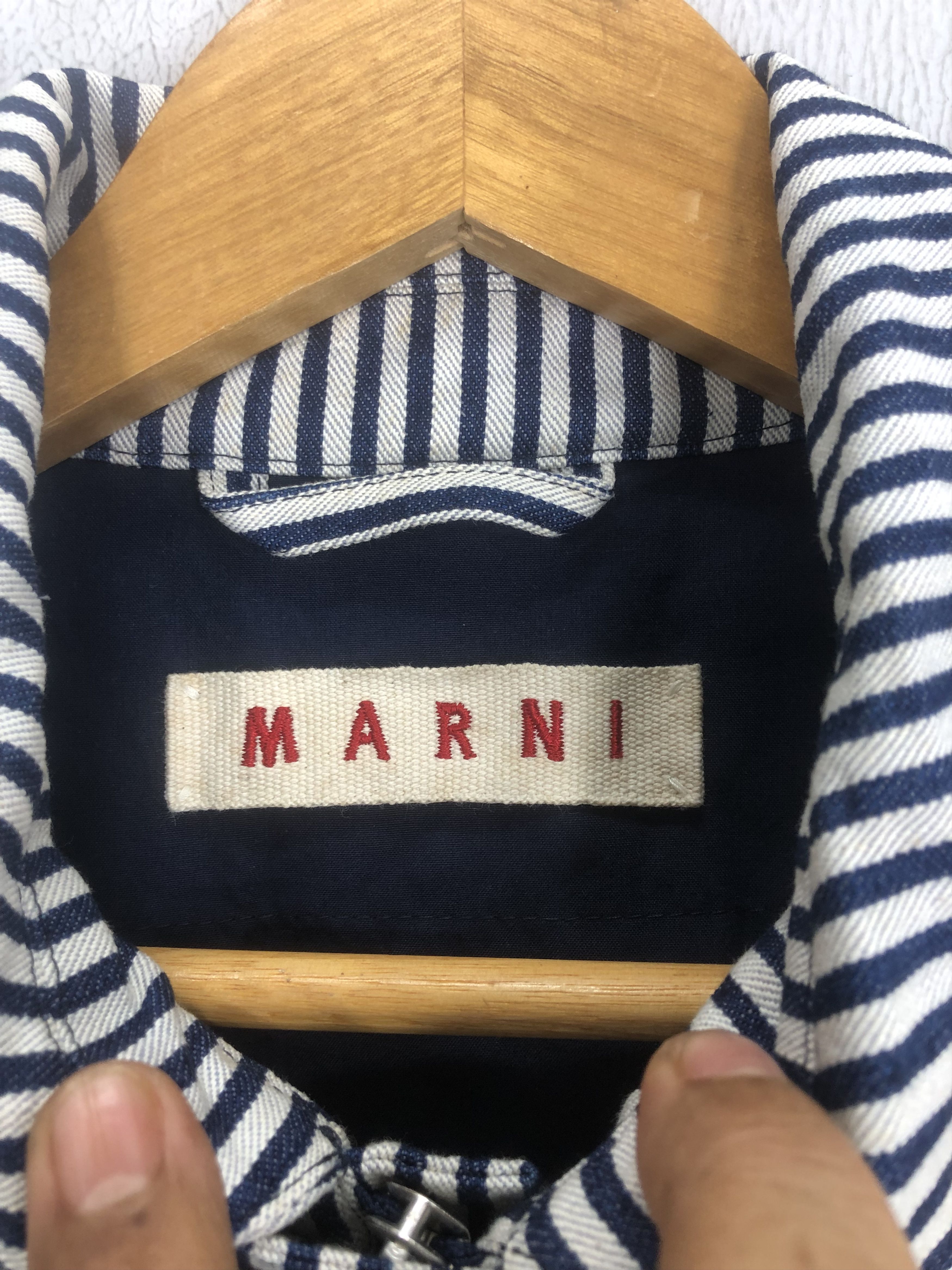 Marni MARNI Hickory Stripe Denime Jacket Size US M / EU 48-50 / 2 - 2 Thumbnail