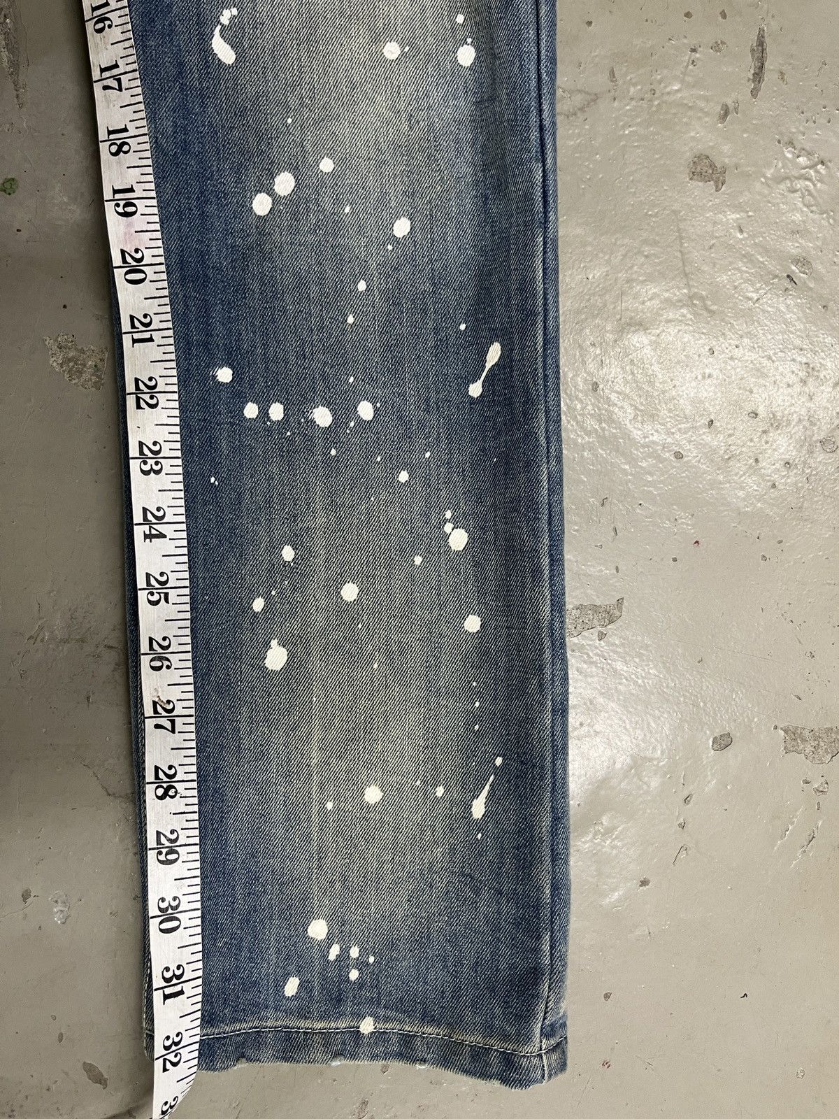 If Six Was Nine WASHED DENIM PAINT SPLATTER JEANS JUNYA HELMUT LANG STYLE Size US 34 / EU 50 - 11 Thumbnail