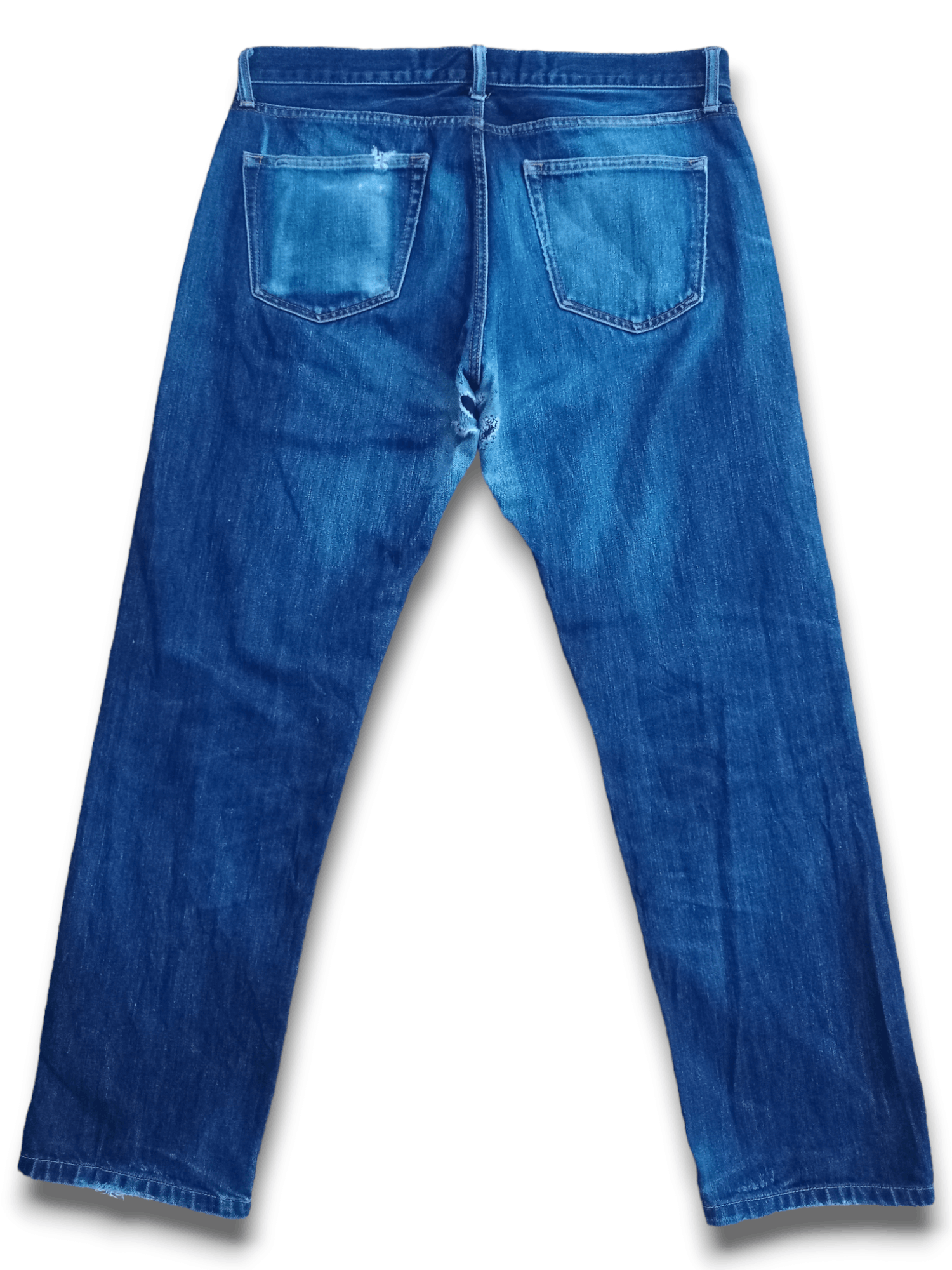 Japanese Brand × Uniqlo Vintage Japanese Uniqlo Selvedge Distressed Loose Jeans Size US 35 - 2 Thumbnail